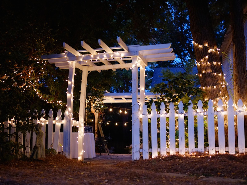 A reception house set up for a wedding 