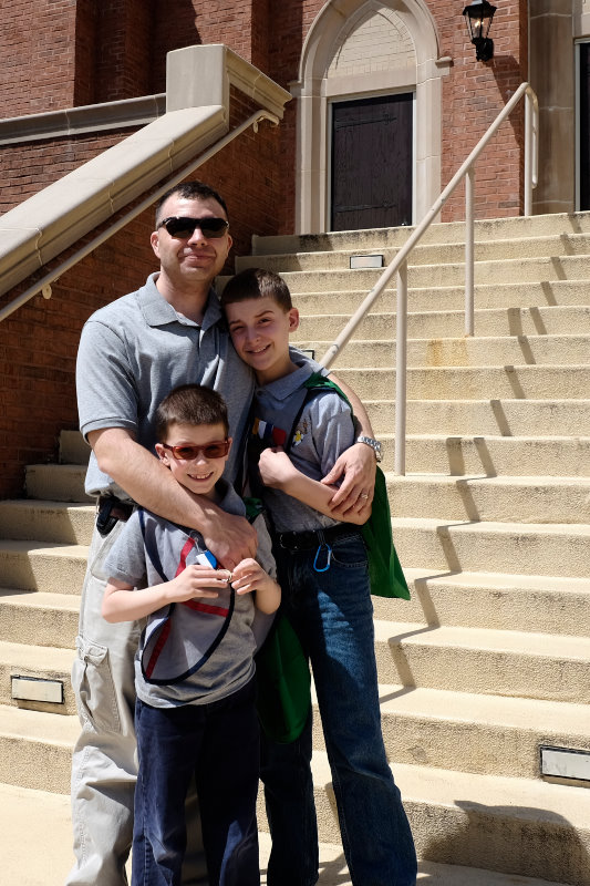 Ok enjoy it while you can...A proud Dad with his boys.