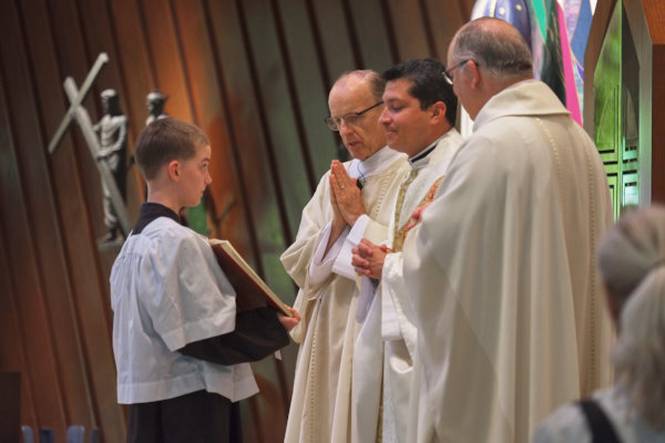 Father Mario's standing order to altar servers...if you are here for daily mass suit up!