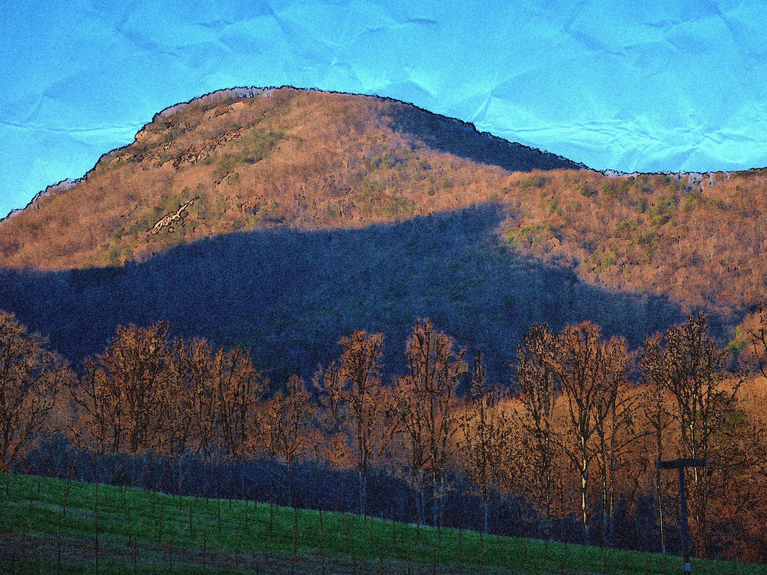 Mount Yonah as a watercolor...with the Bear looking at you.
