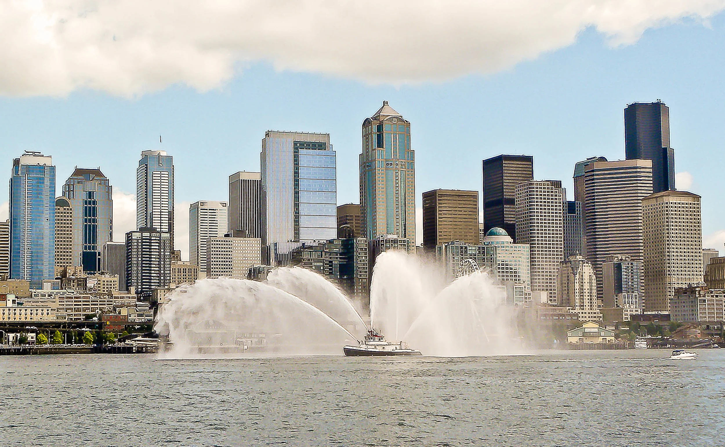 Seattle Downtown and Fireboat