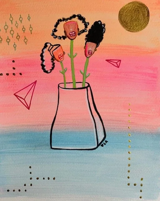 Ikpe_Flower Girls_Acrylic and gold on paper_9 x 12 inch_2020_$200.jpg