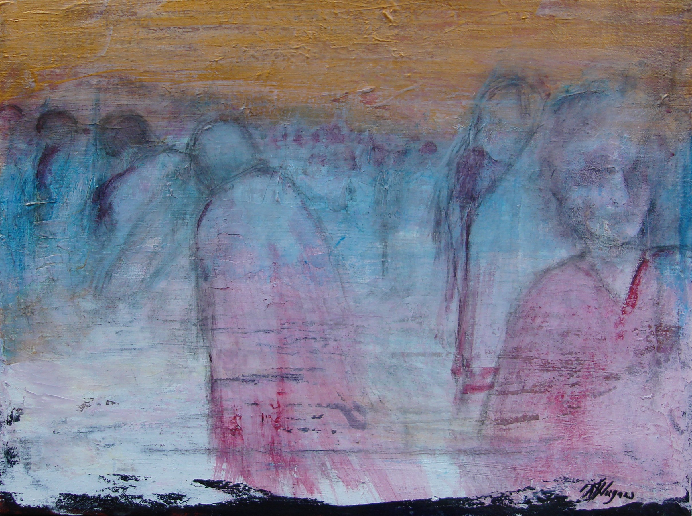 Study for Shadows of an Ancient Land 12" x 16" - acrylic on canvas