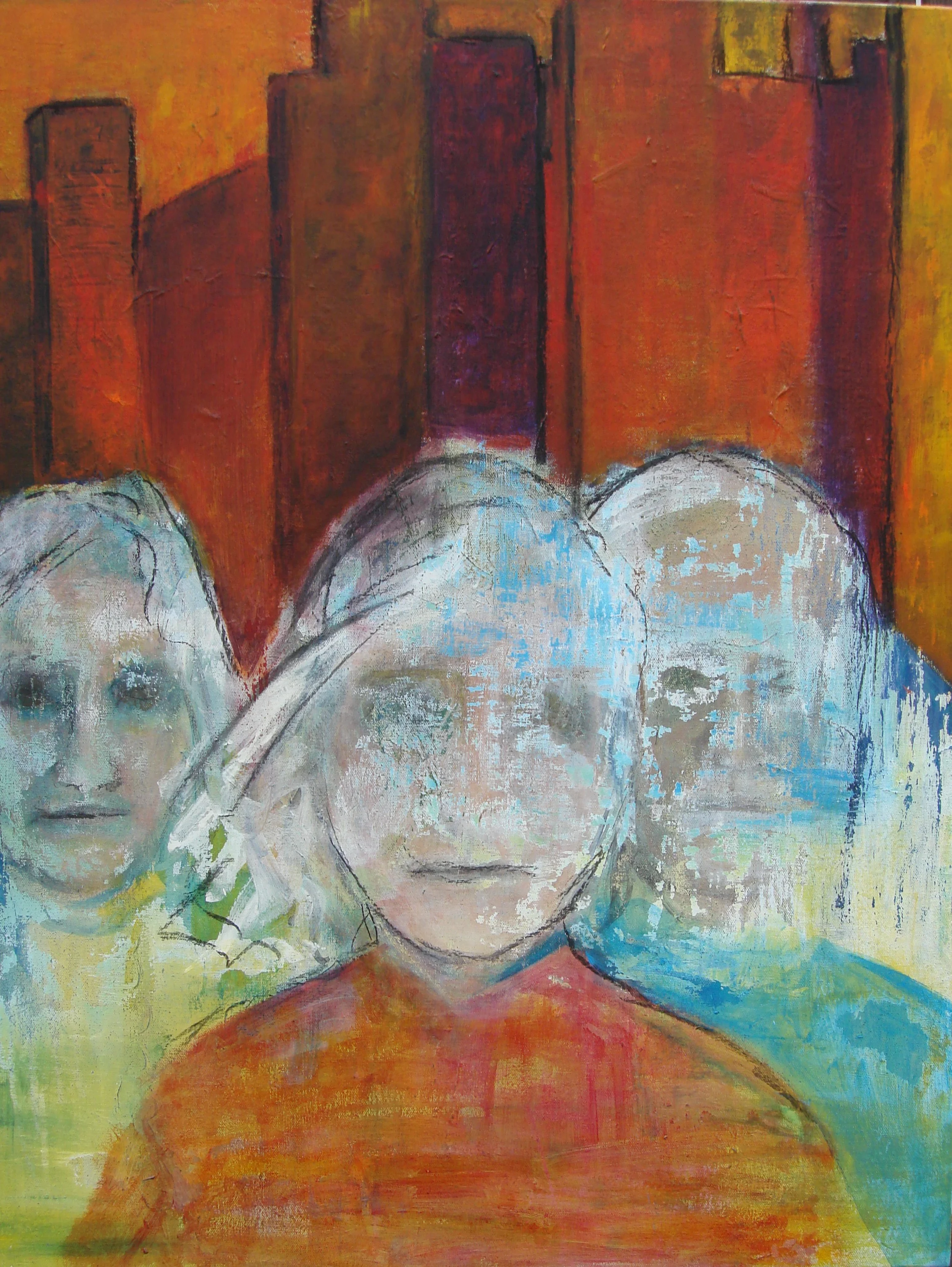 The Day After 30" x 24" - acrylic and charcoal on canvas