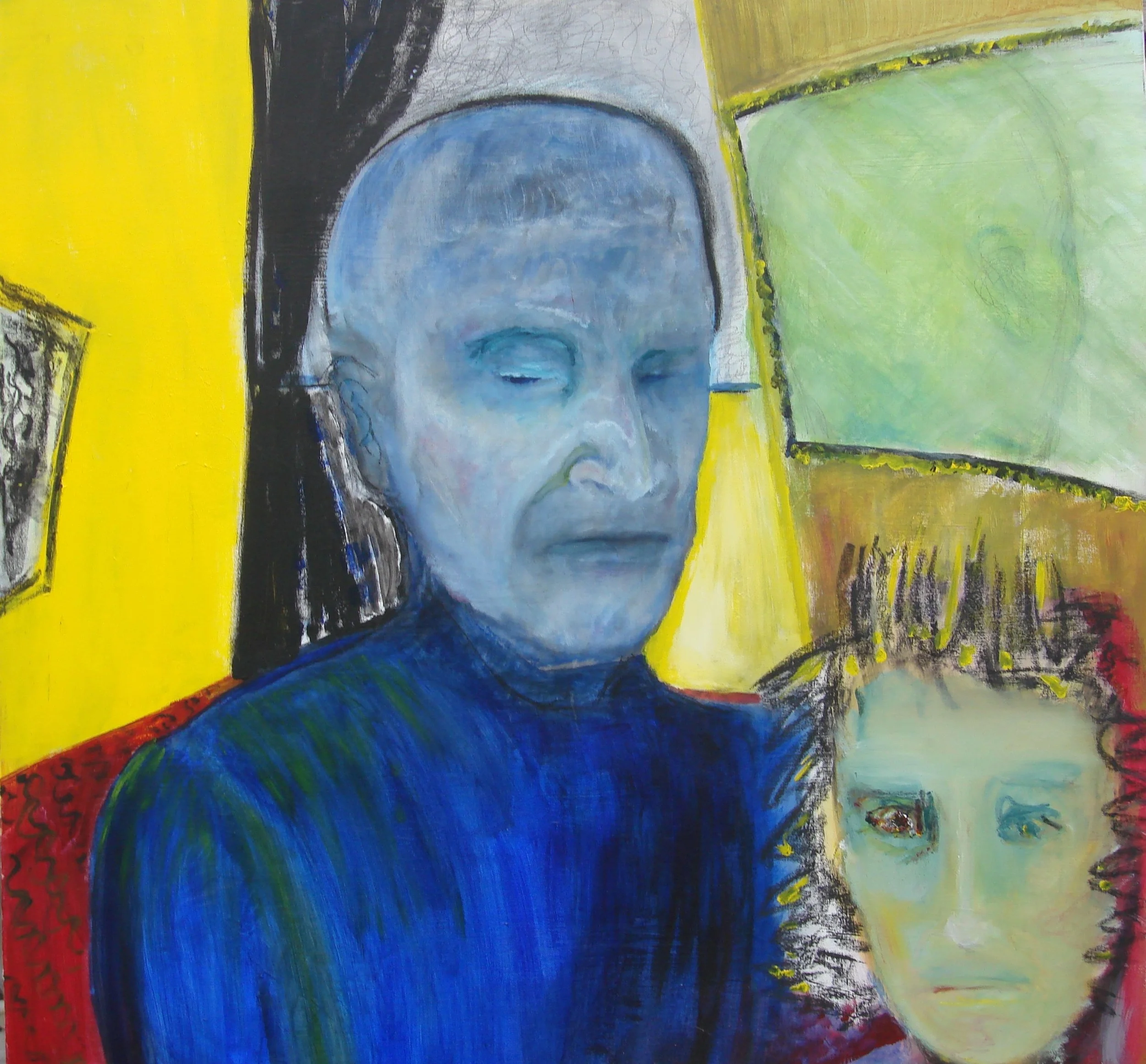 The Mood 36" x 36" - acrylic, charcoal and pencil on canvas