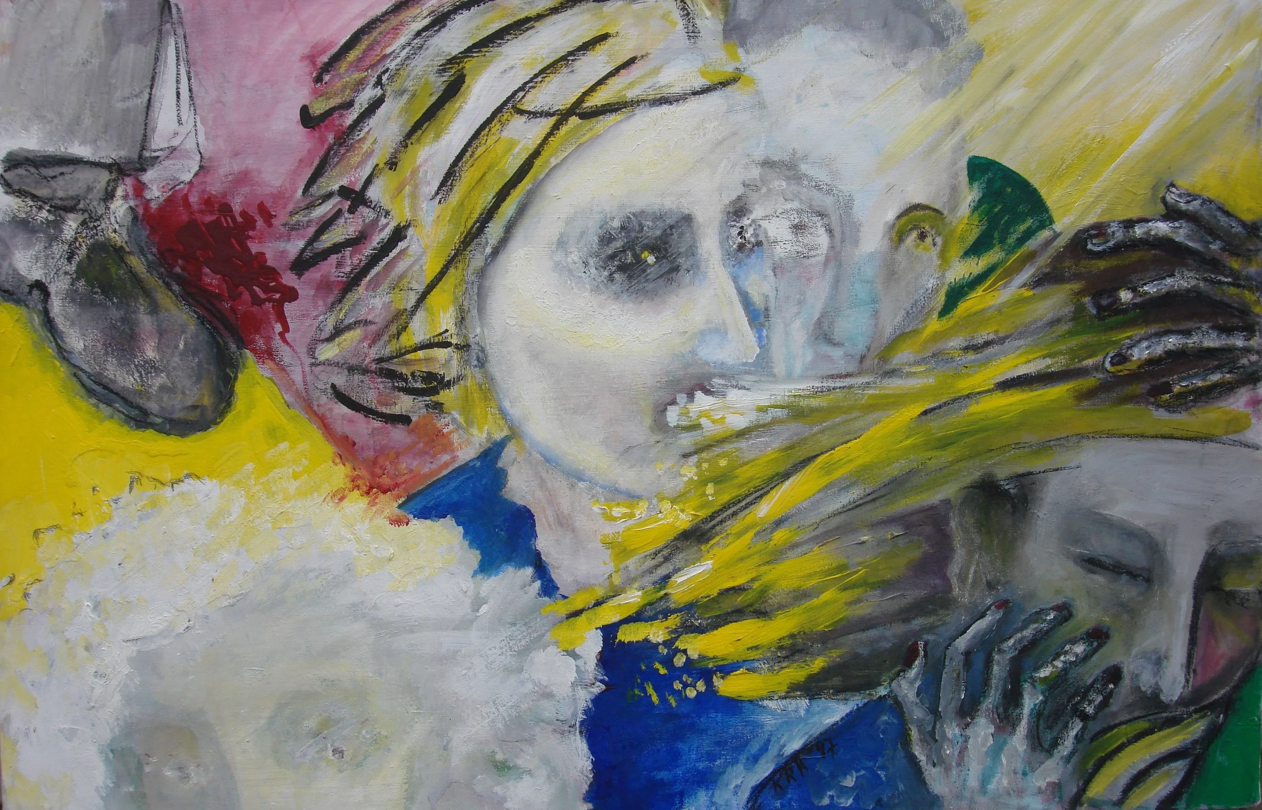 Main Street 24" x 36" - acrylic and charcoal on canvas