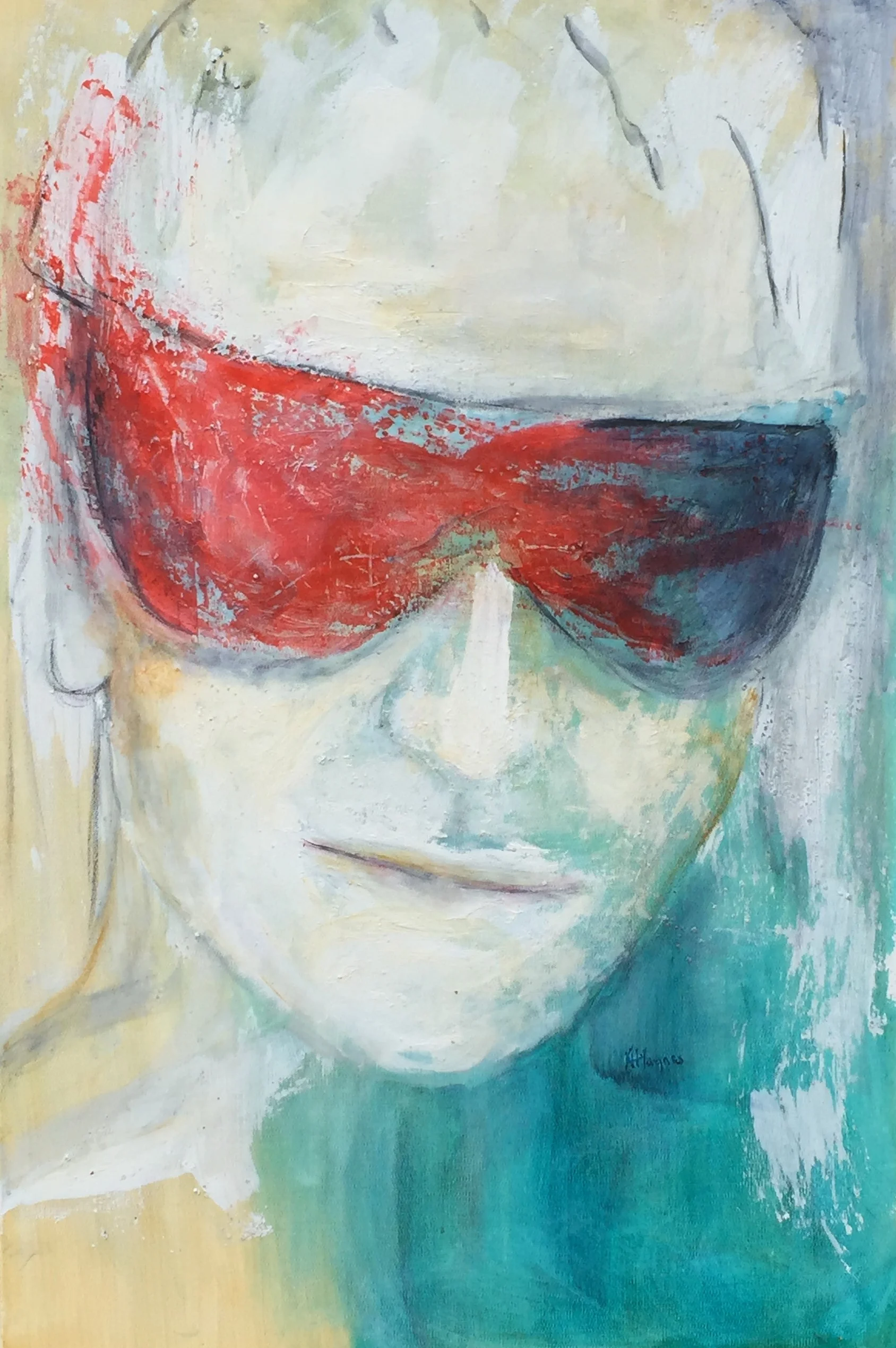 Media Man 36" x 24" - acrylic and charcoal on canvas