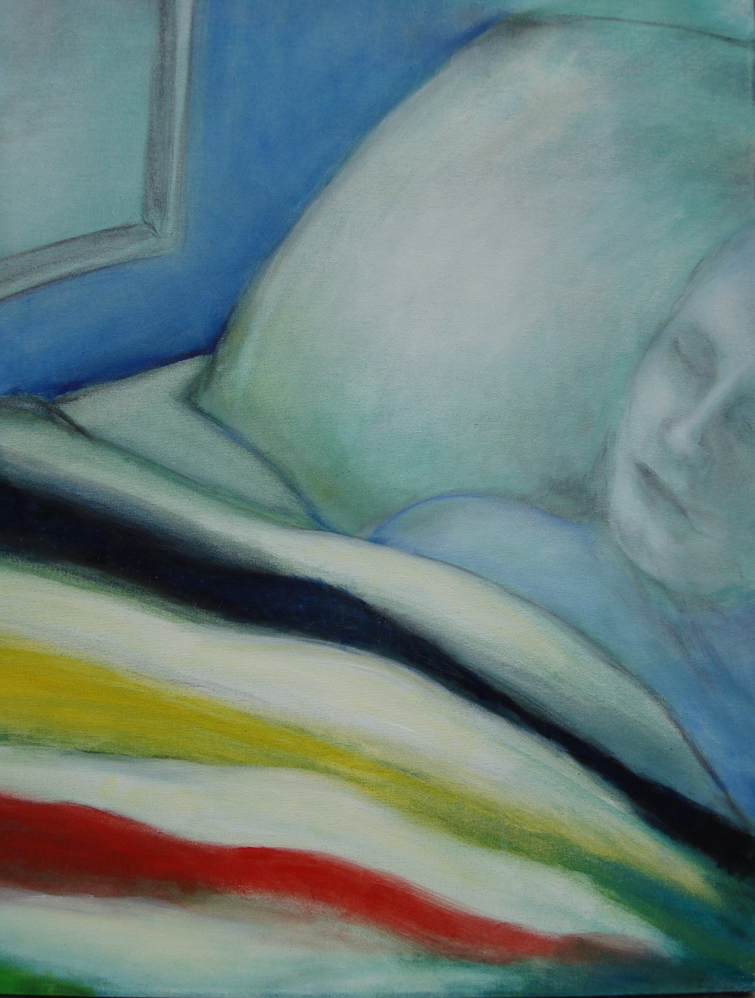 Blanketed 28" x 22" - acrylic and charcoal on canvas