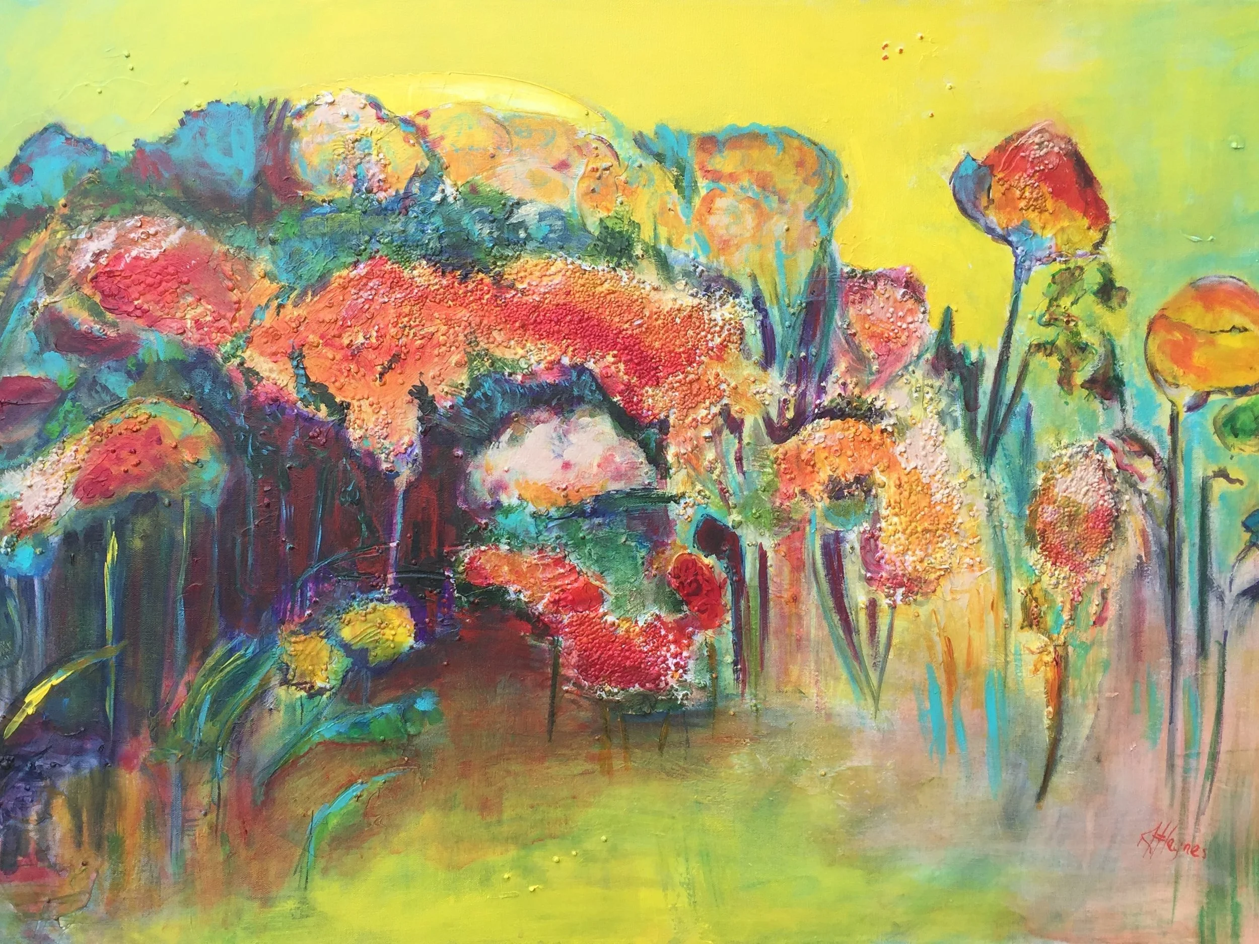 SOLD - Moon Garden 24" x 36" - acrylic on canvas