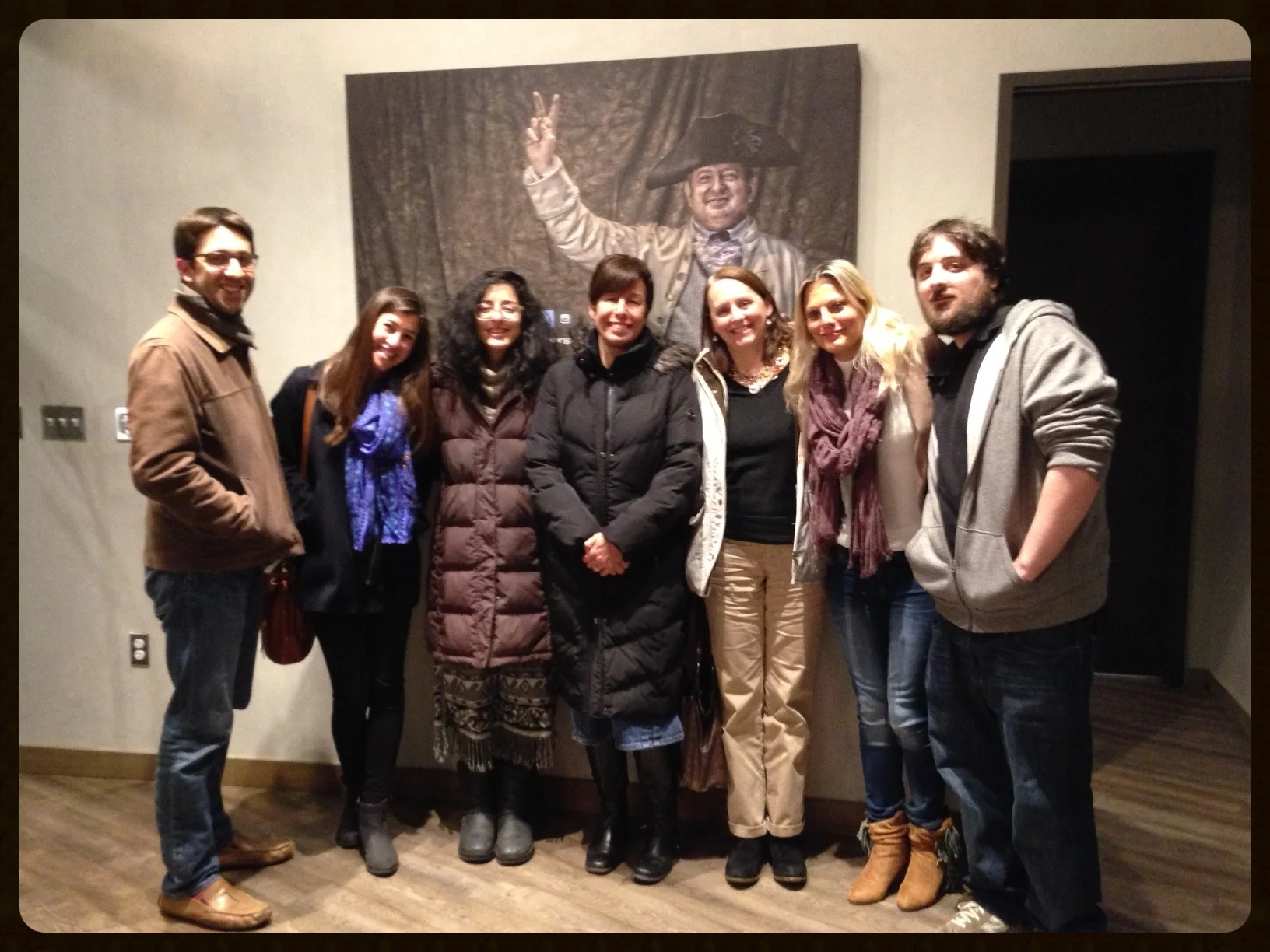 Porochista Khakpour appears 3 in from the left; Leslie Goetsch appears 3 in from the right.