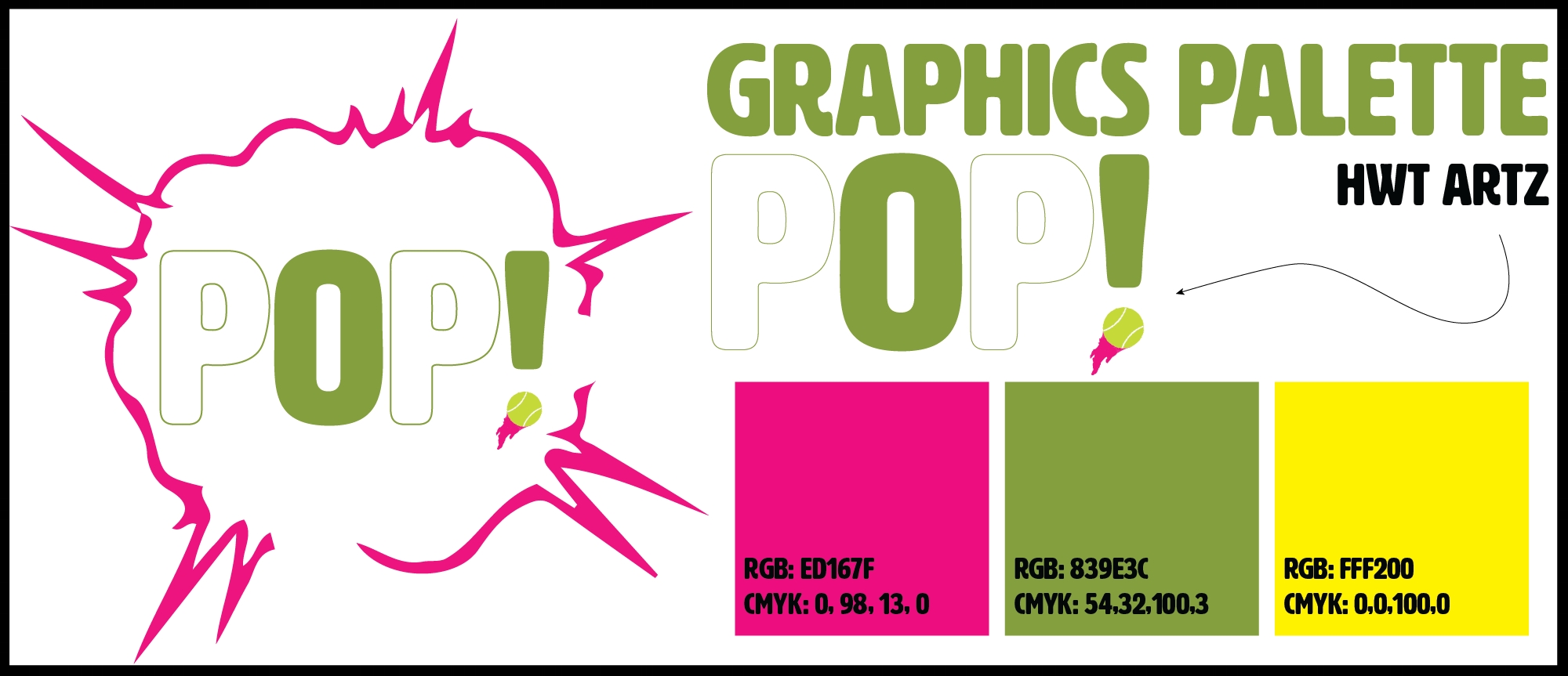 A mid-process design mock-up for the cover element of POP!