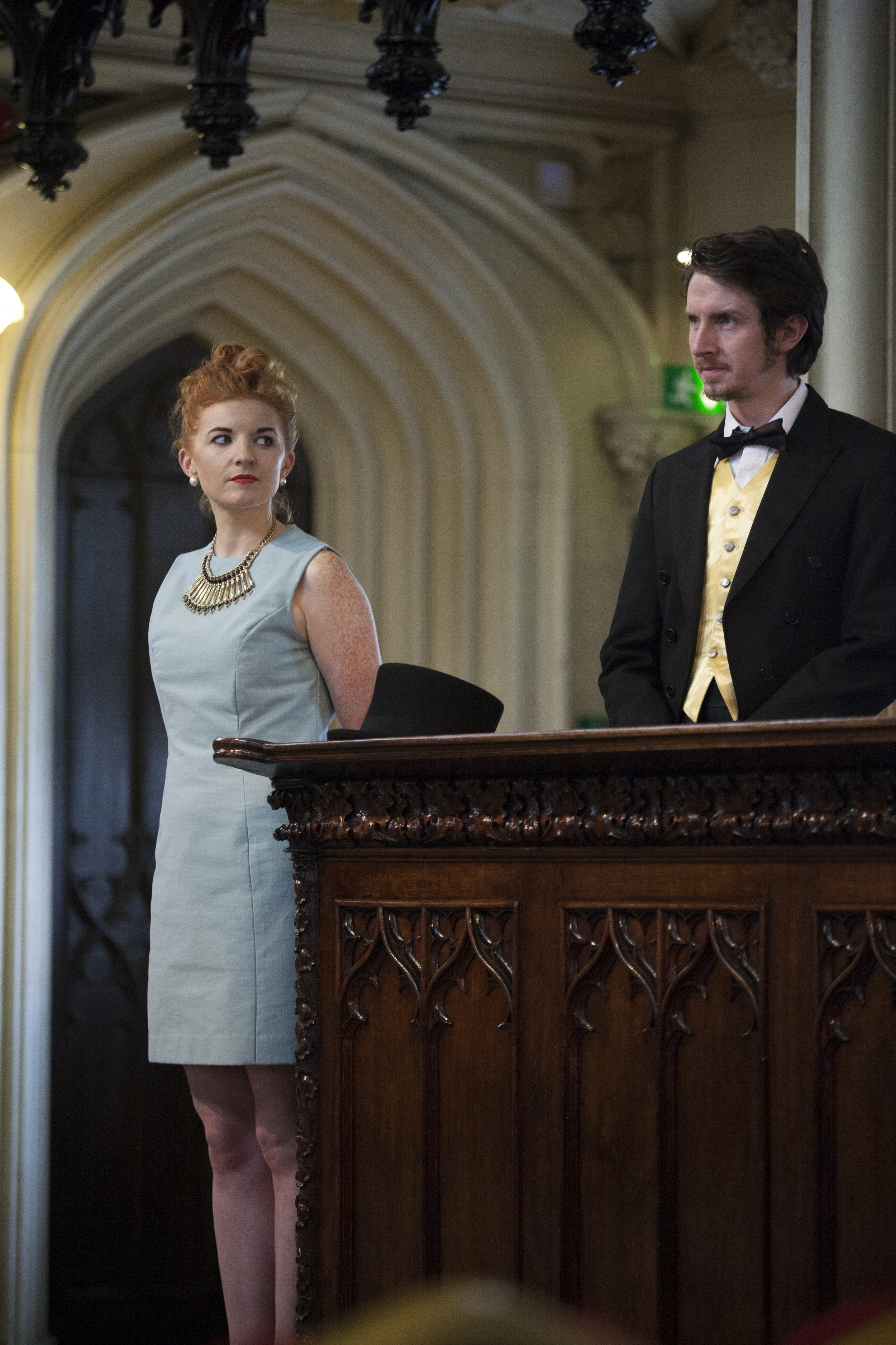 Margaret McAuillife (Verity White) and Matthew O'Brien (Lord Haddo)