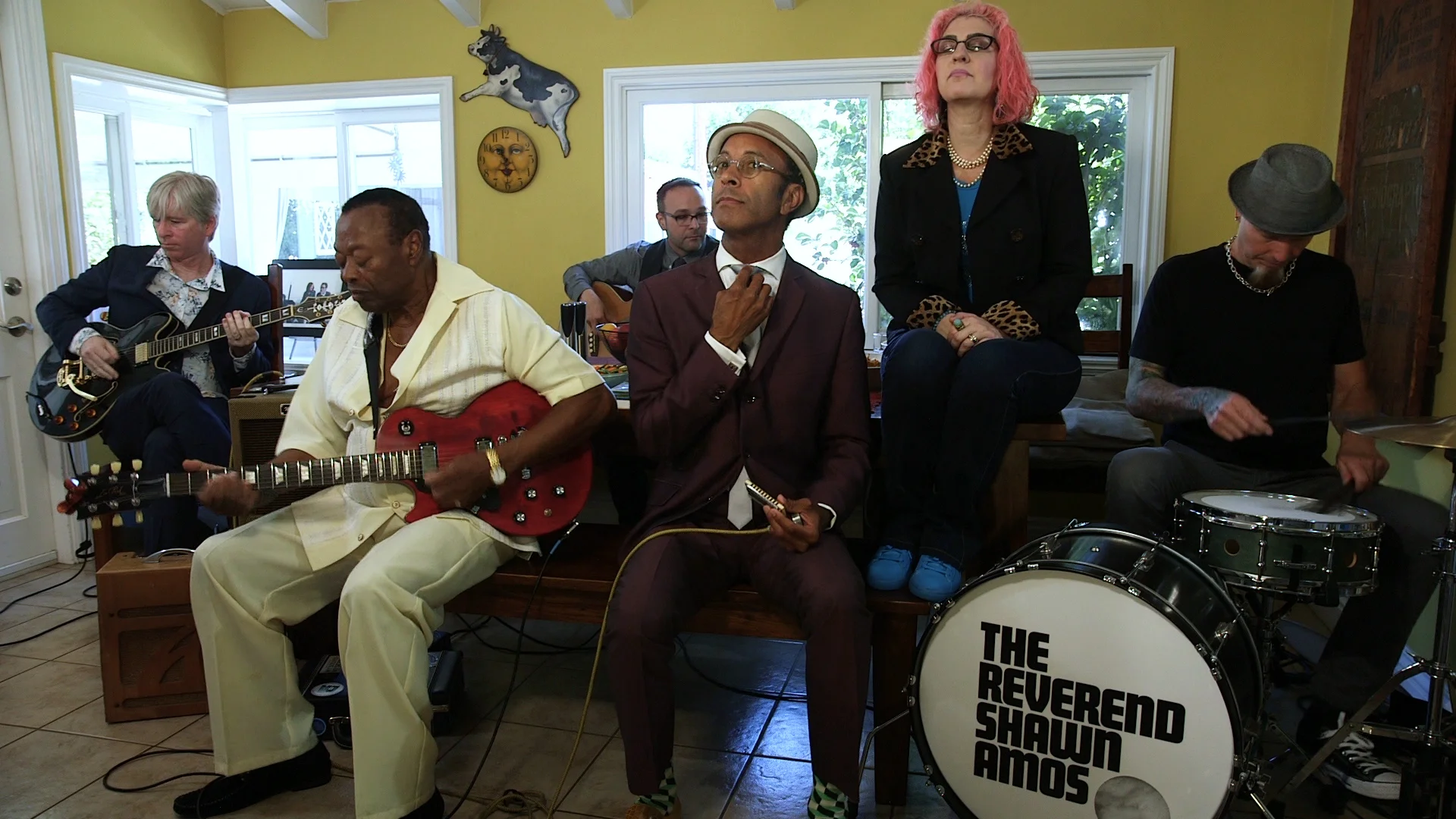 l-r: Chris "Doctor" Roberts, Charles Wright, Chris Gonyaw, The Rev, Gia Ciambotti, Robert Jolly