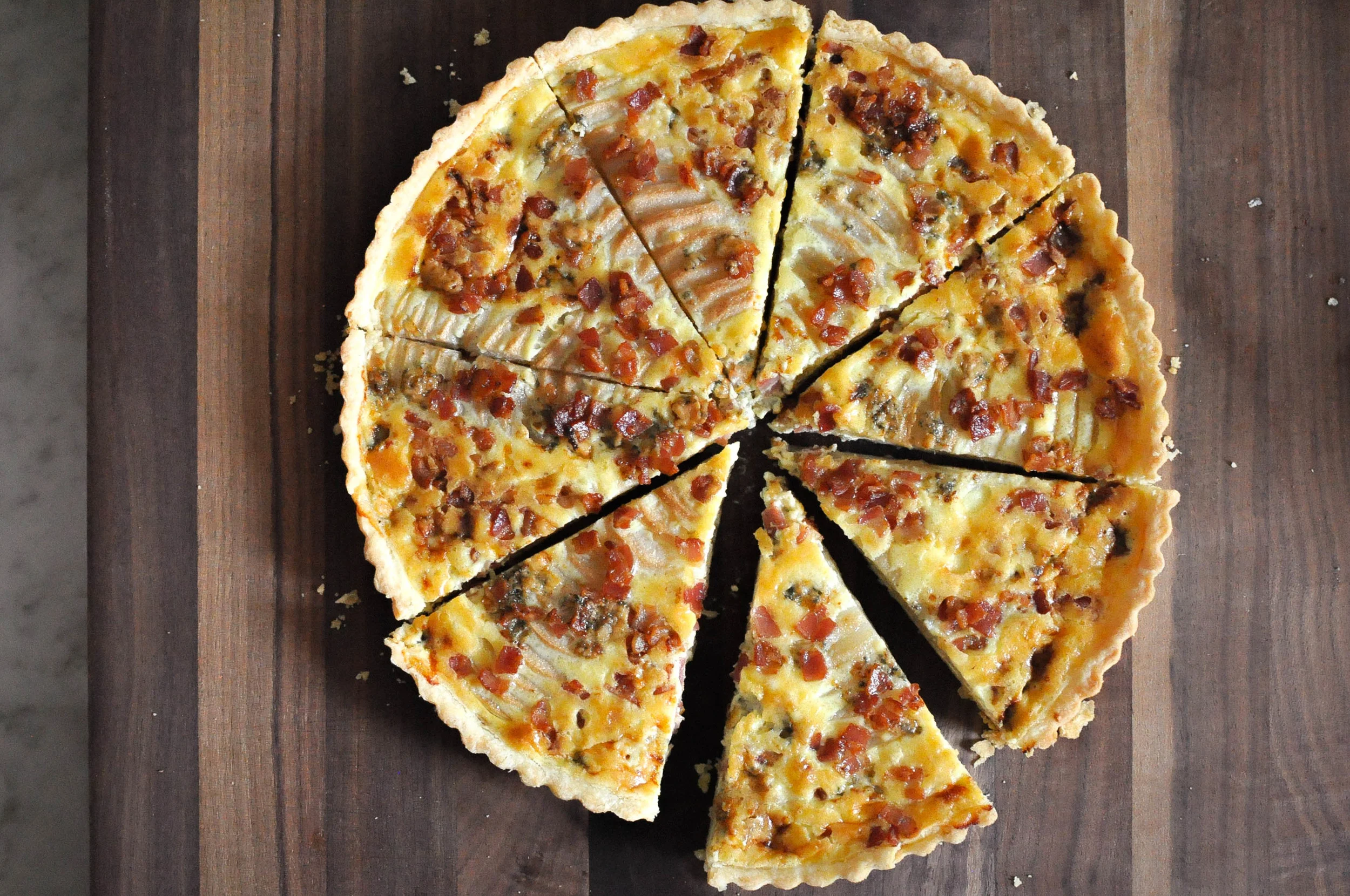 Savory Pear Tart with Blue Cheese & Pancetta | O&O Eats