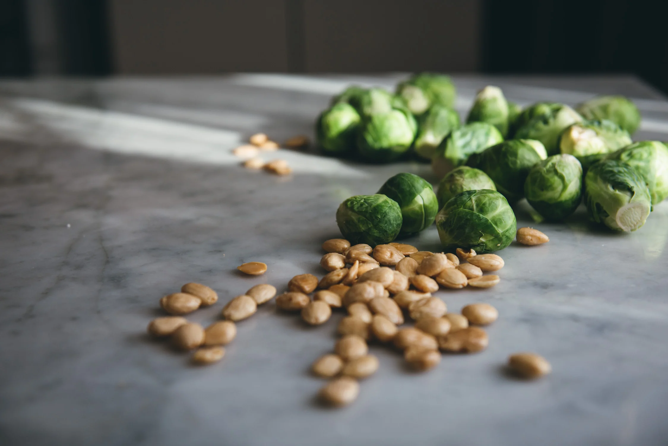 Warm Brussels Sprout Salad with Marcona Almonds | O&O Eats