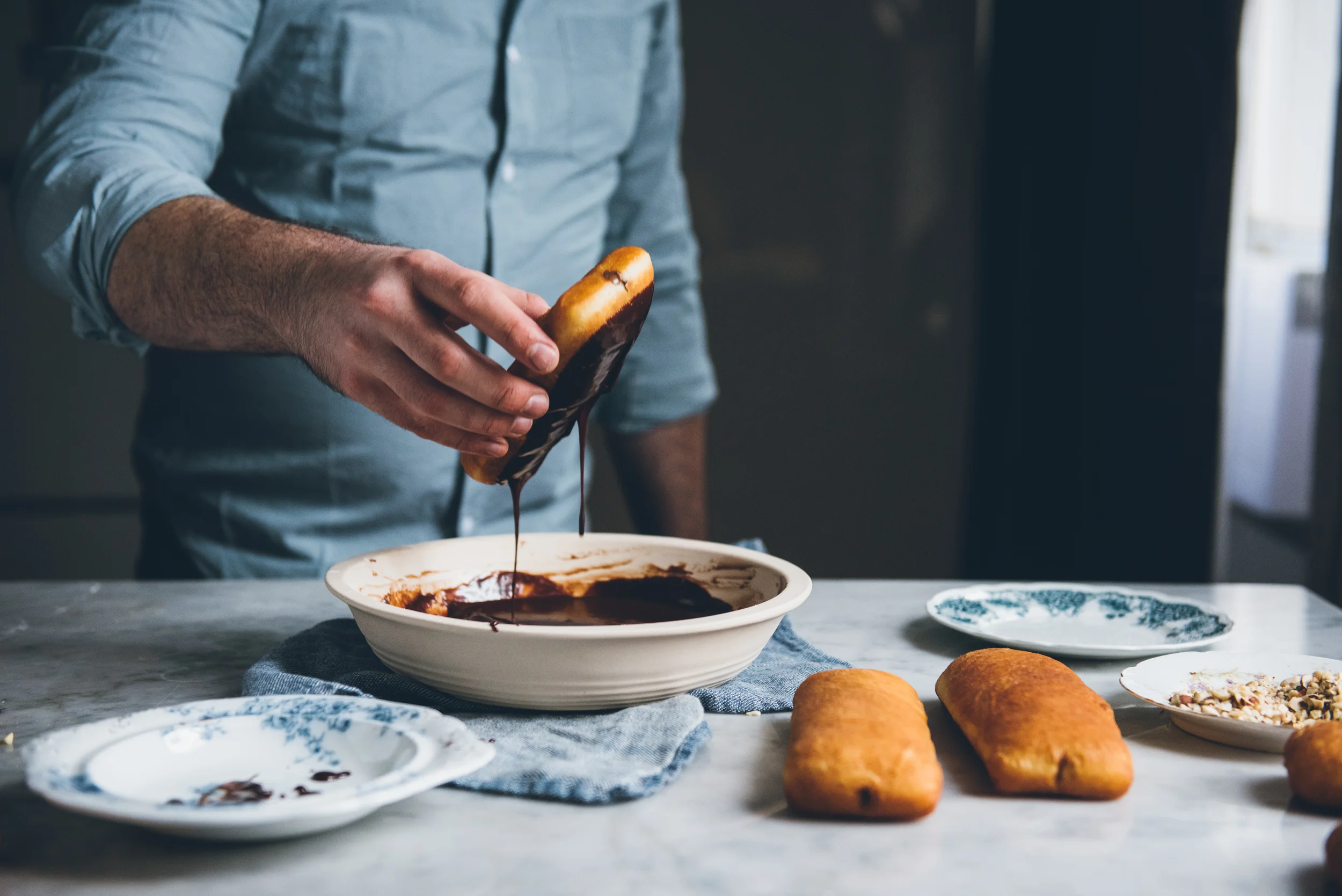 Chocolate Hazelnut Long Johns | O&O Eats