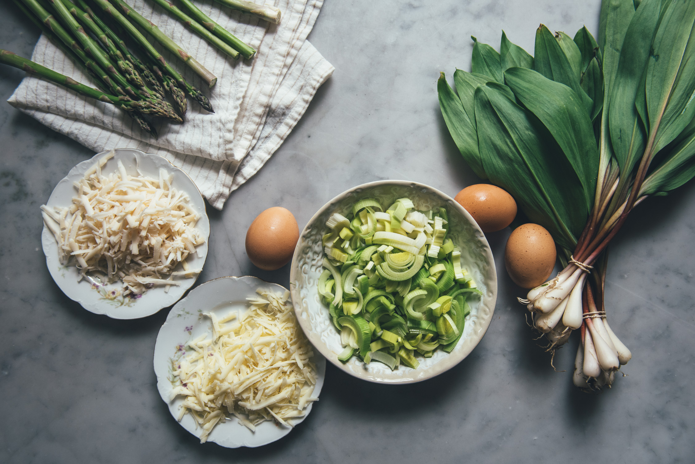  Leek, Asparagus, Ramp Quiche 