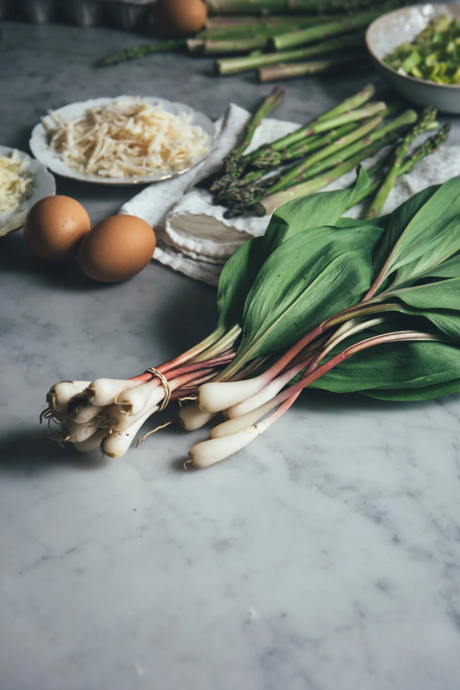 Leek, Asparagus, Ramp Quiche