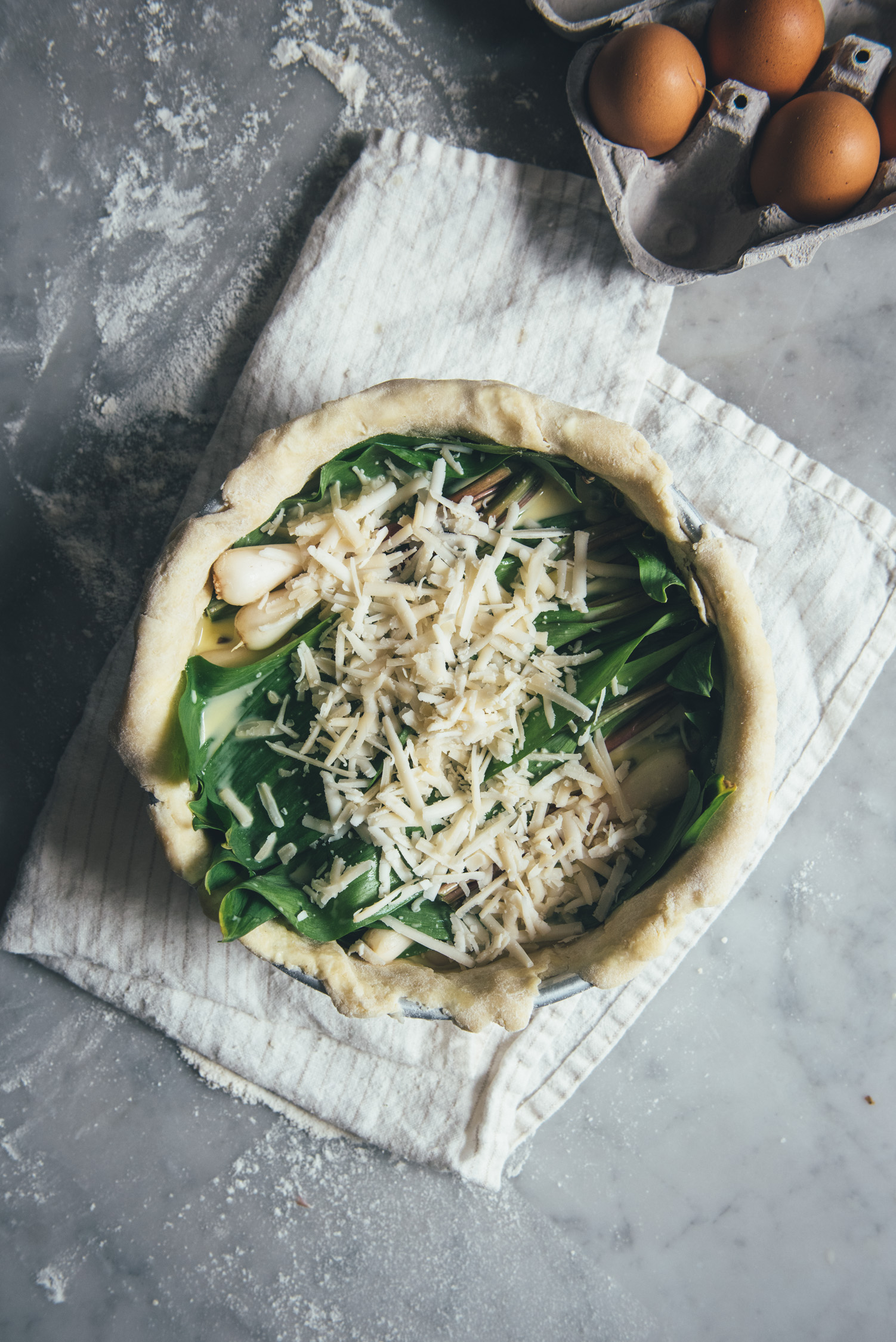 Leek, Asparagus, Ramp Quiche