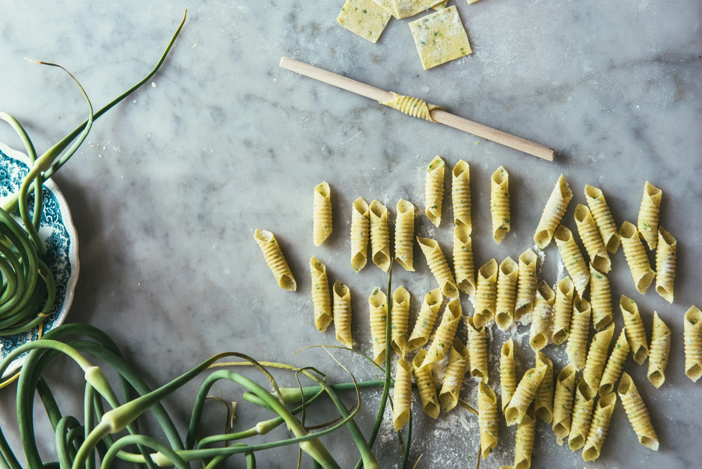Garlic Scape Garganelli
