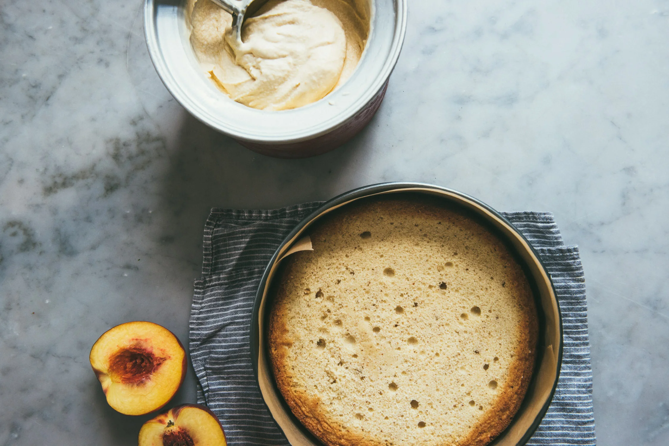 Brown Butter Peach Ice Cream Cake