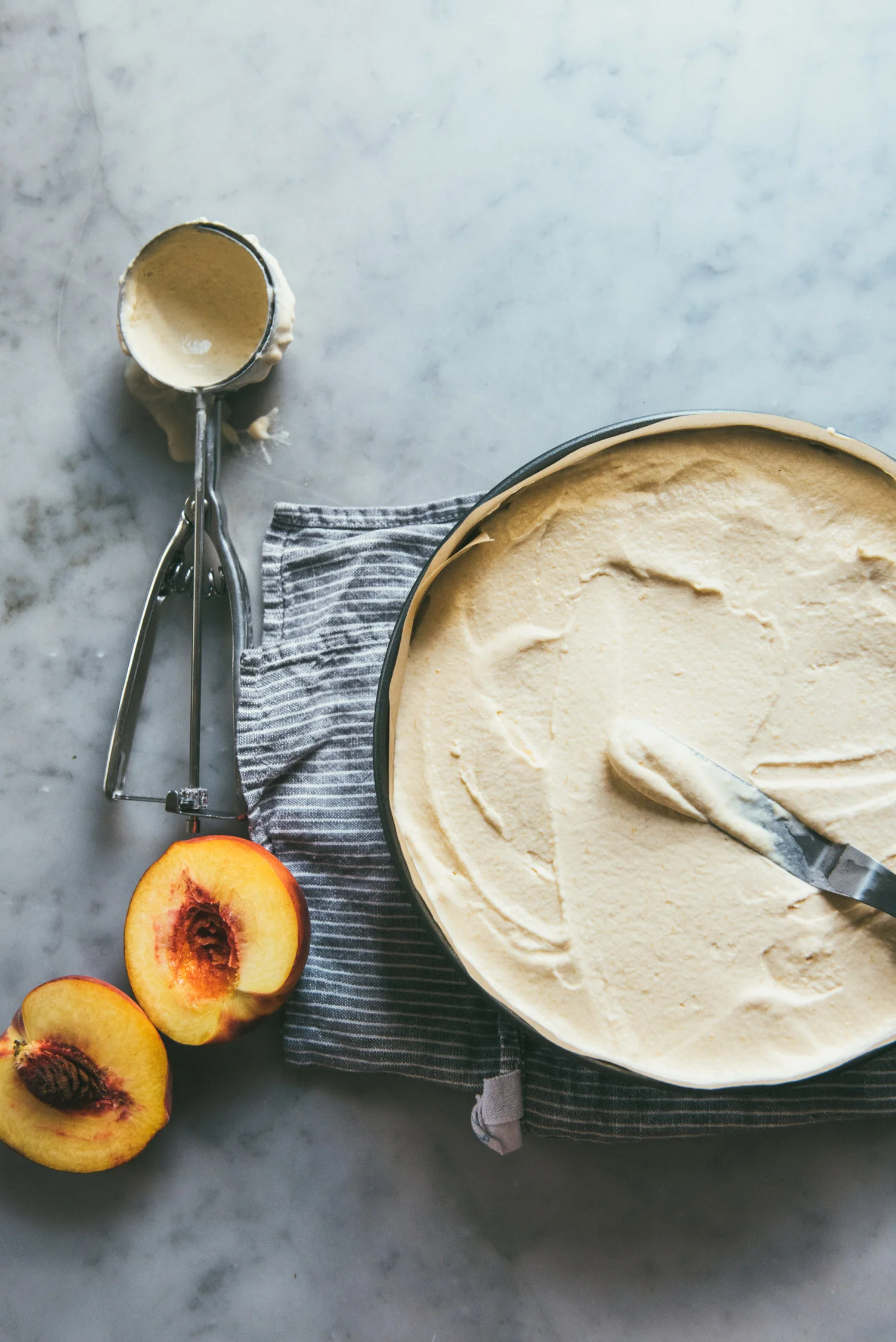 Brown Butter Peach Ice Cream Cake