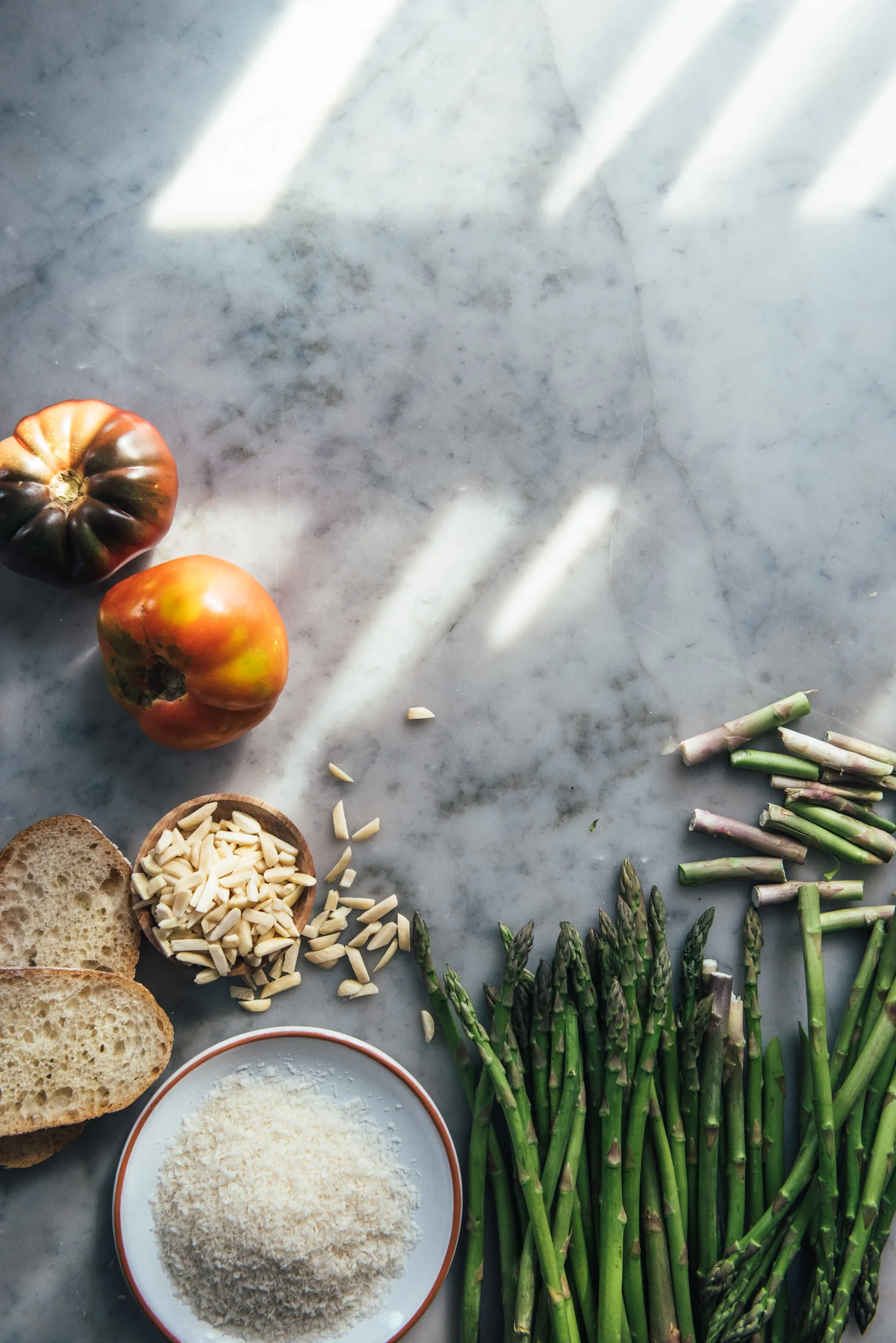 Pan Fried Asparagus with Romesco Sauce