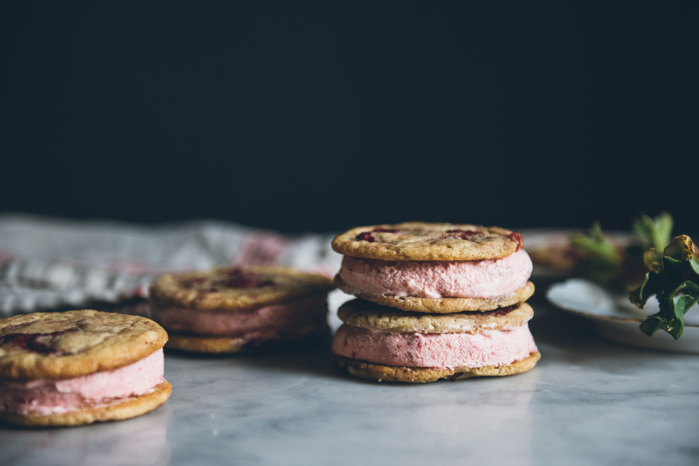  Strawberry Rhubarb Ice Cream Sandwiches 