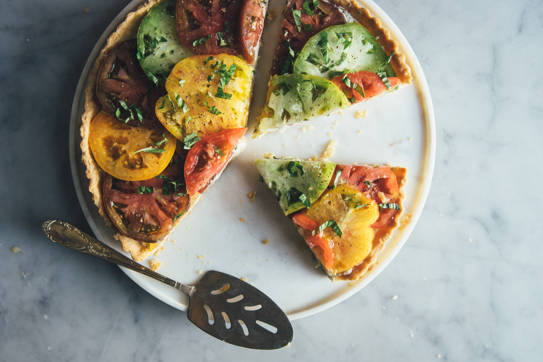  Tomato Tart with a Scallion Goat Cheese Filling 