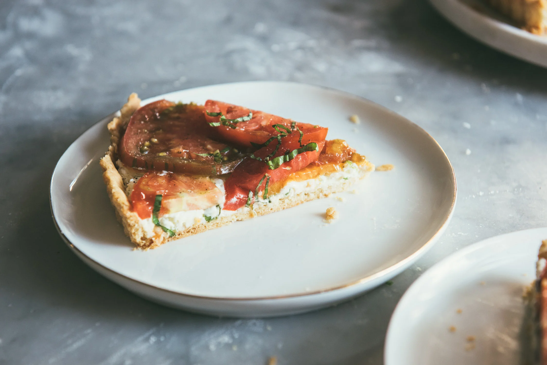  Tomato Tart with a Scallion Goat Cheese Filling 