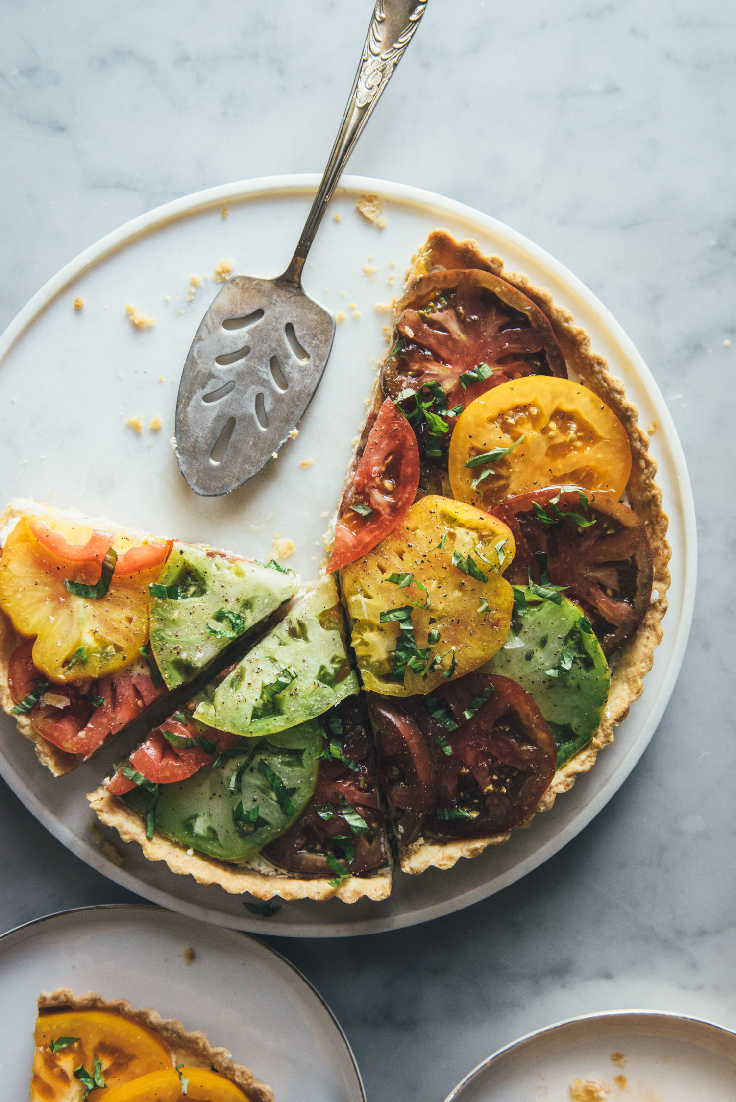 Tomato Tart with a Scallion Goat Cheese Filling