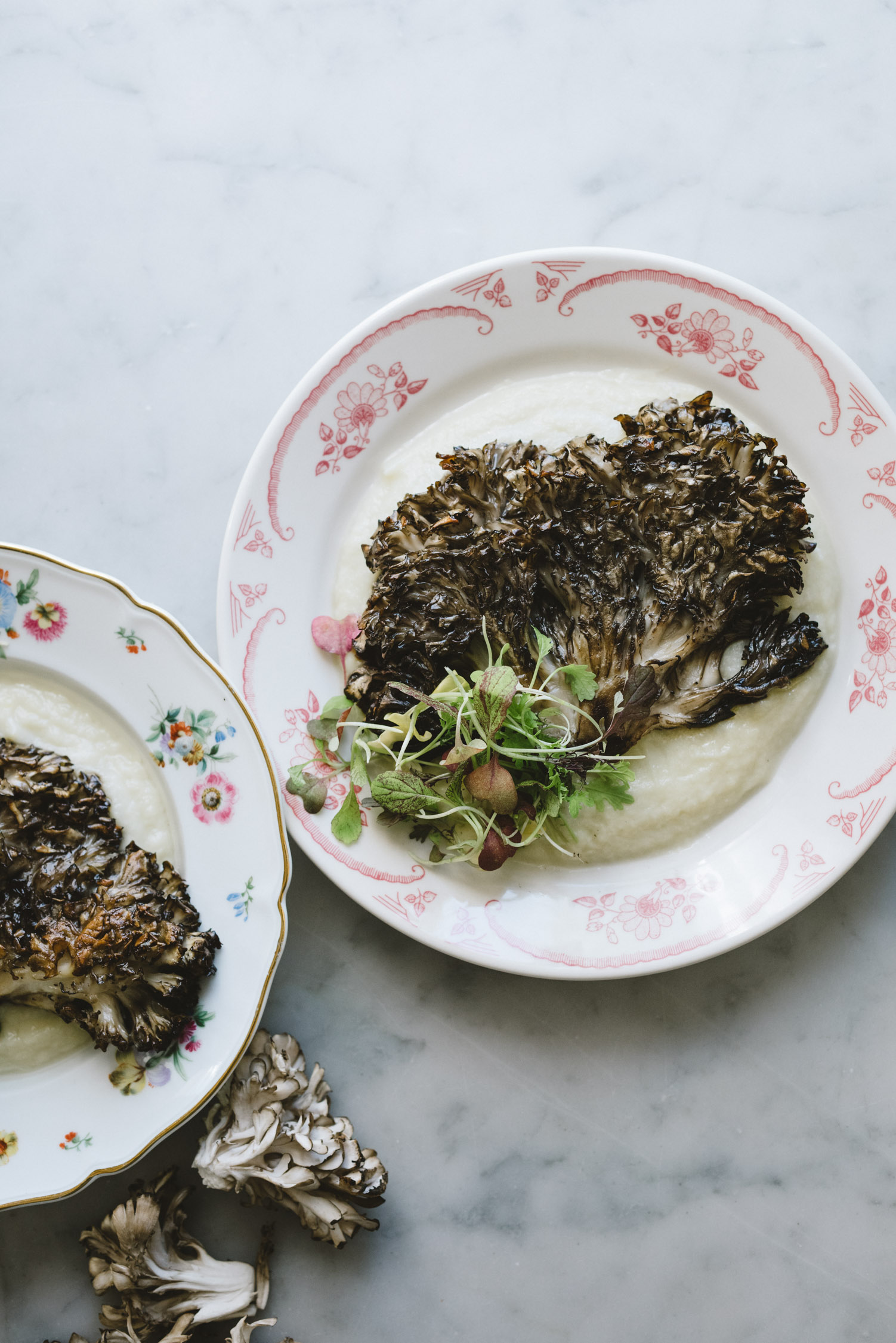 Maitake Steaks with Cauliflower Purée