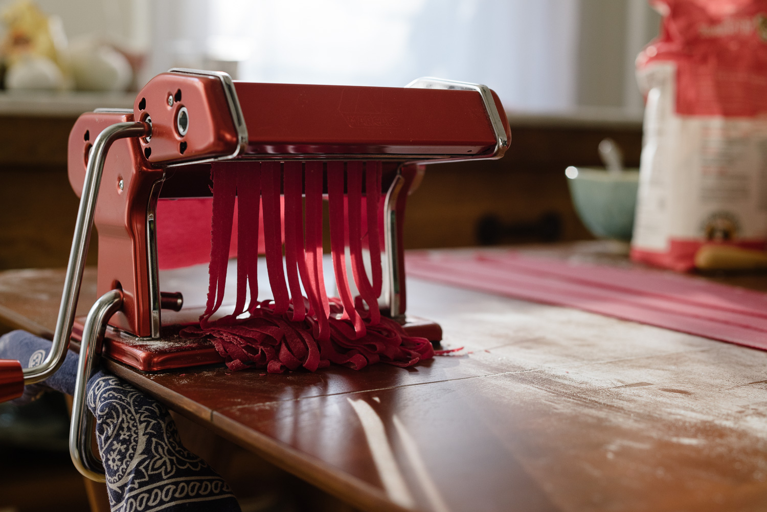 Fresh Beet Pasta + Beet Pesto