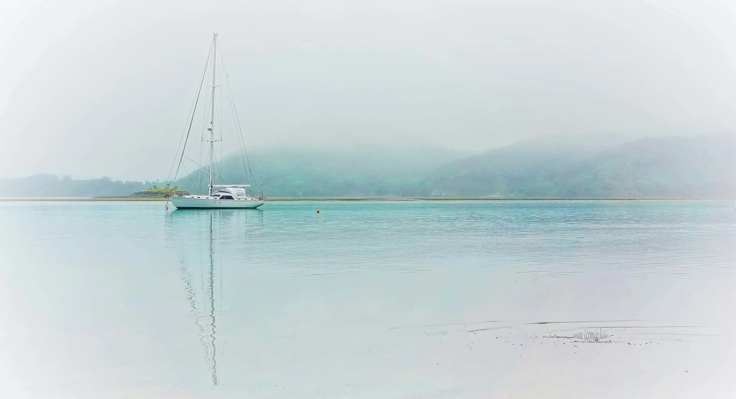 Misty morning reflections