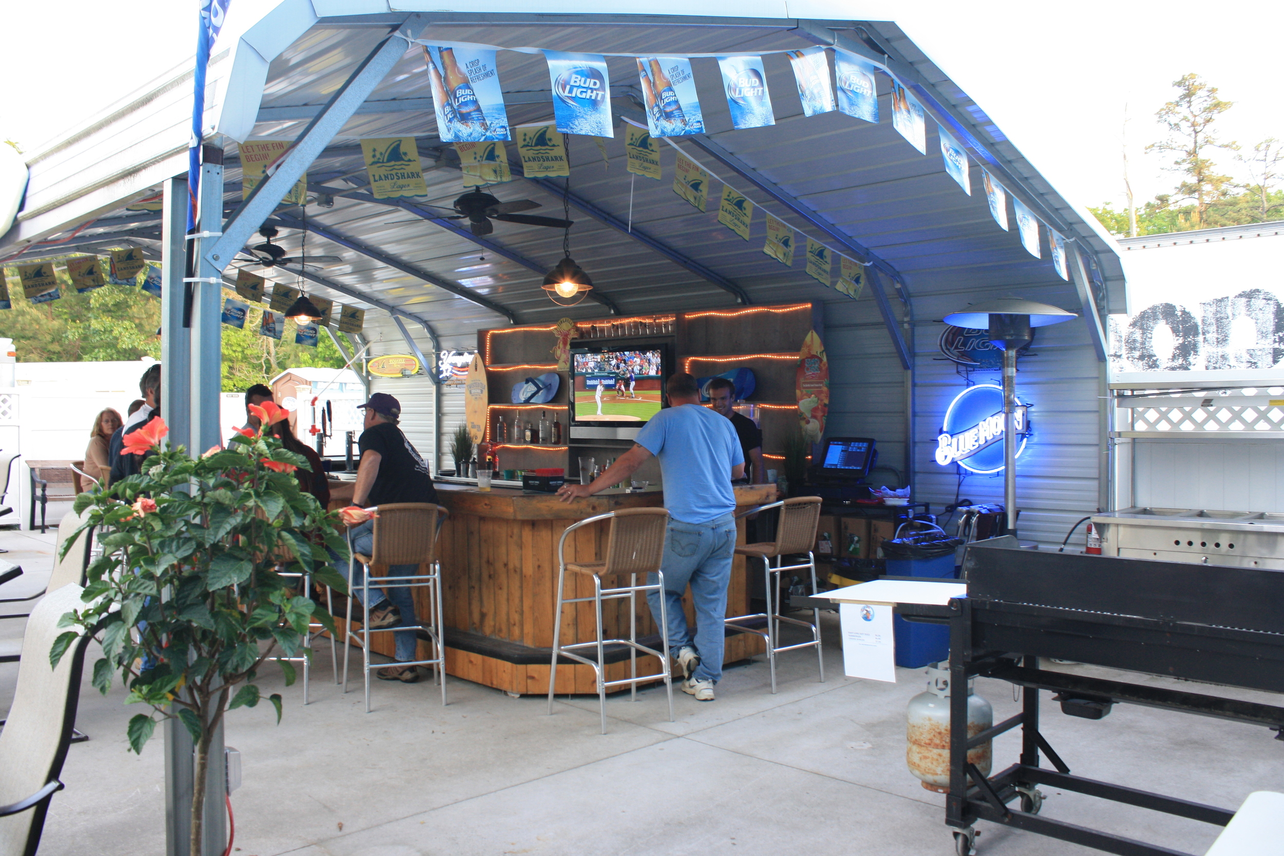 The Sand Bar on our outside patio. Great for cold drinks on hot days.