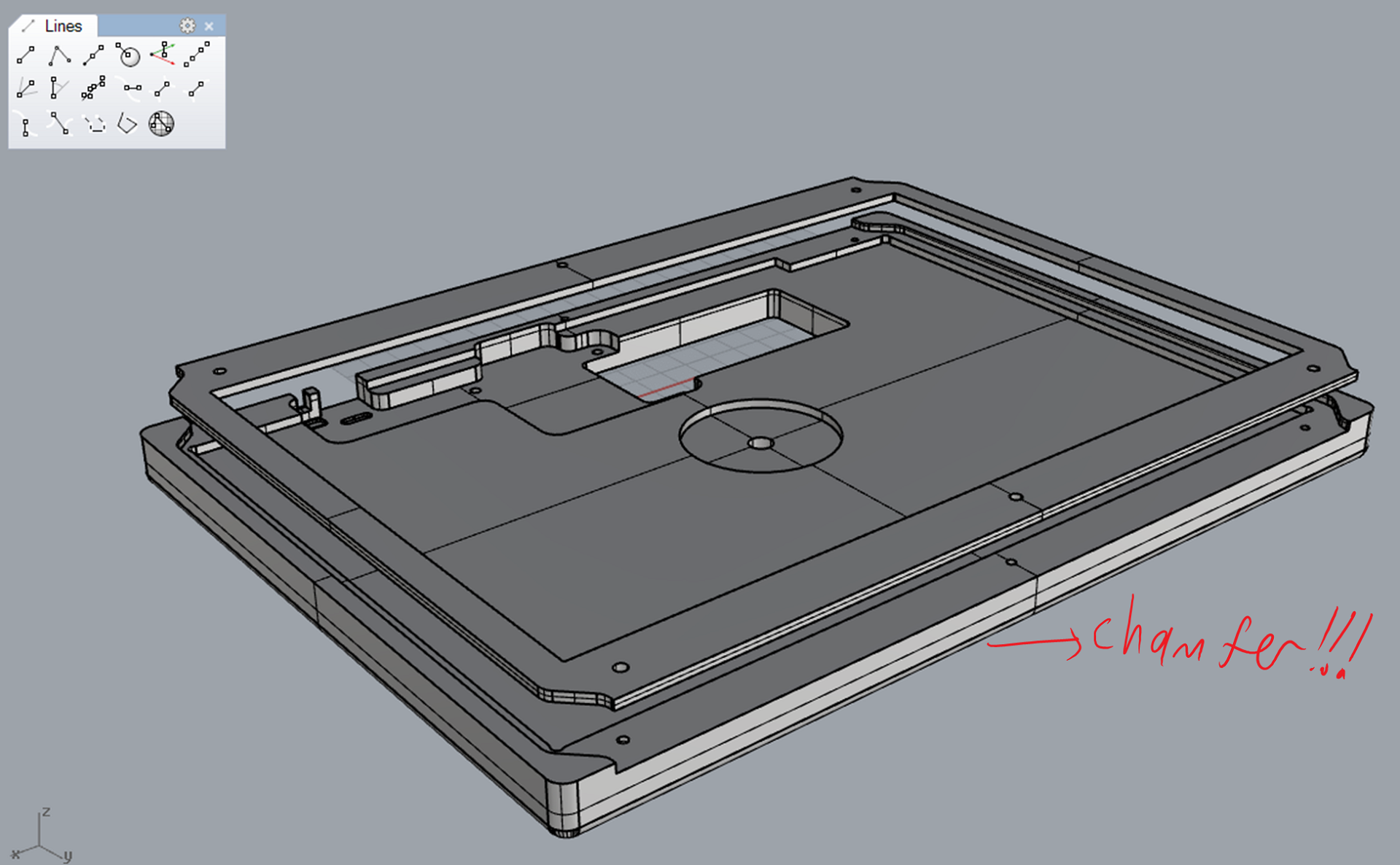 rounded edges? no, we want chamfers! or bevels. same thing.