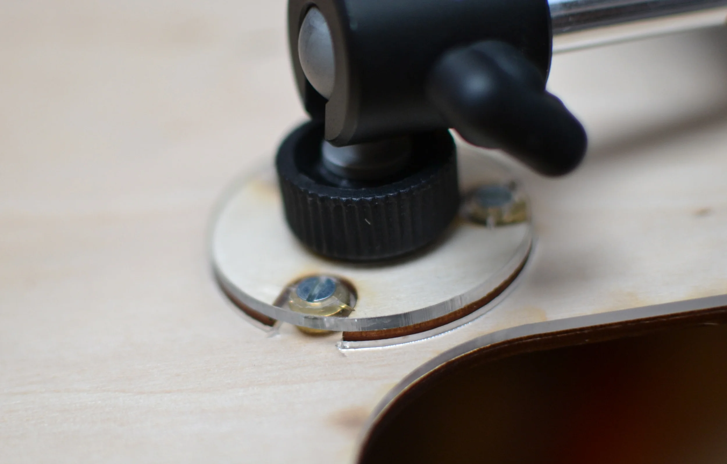 raised dais for tripod mount - slight cracking caused by bad math.