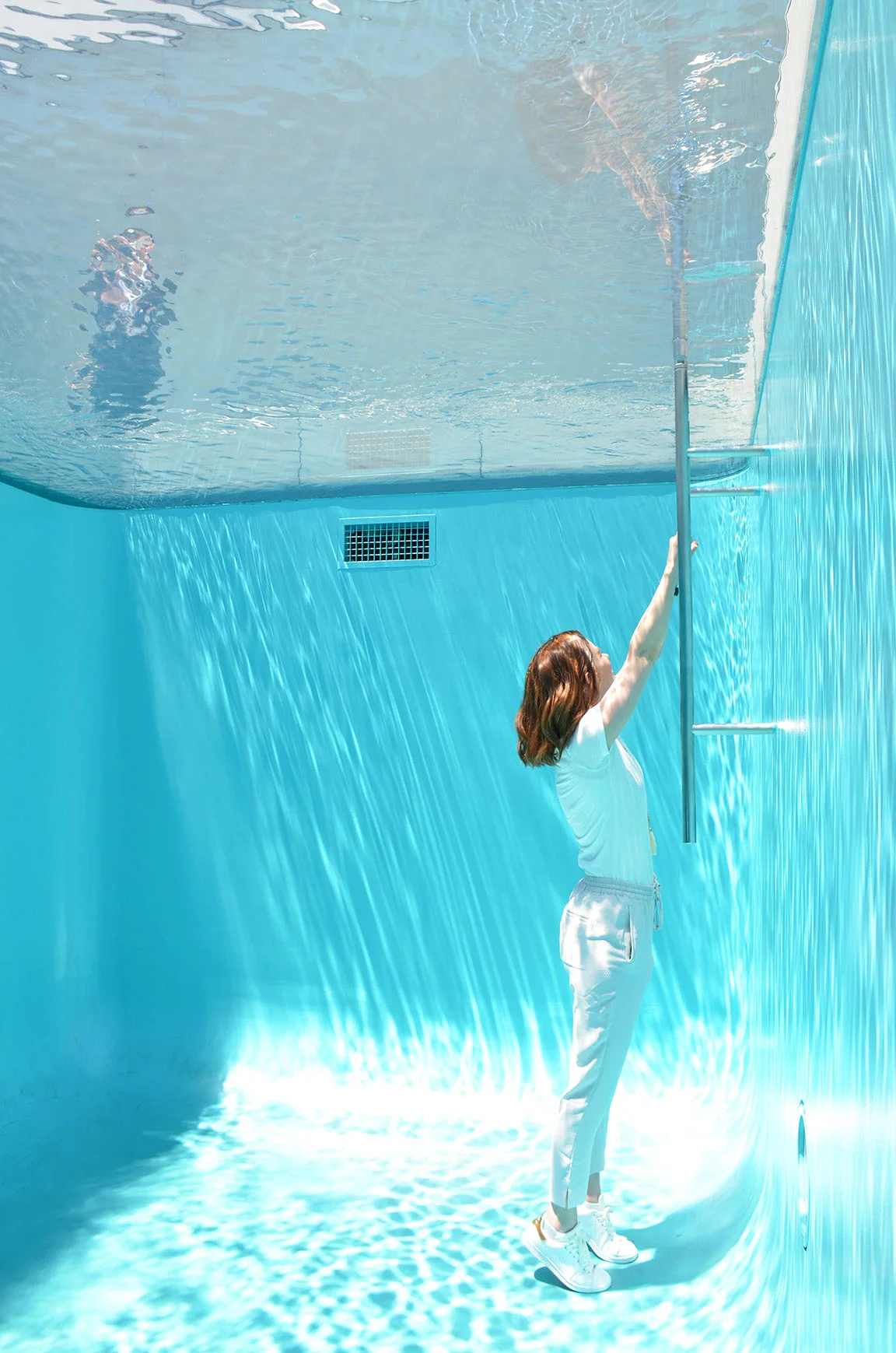 I'm inside a pool, yo! And my outfit blends in perfectly.