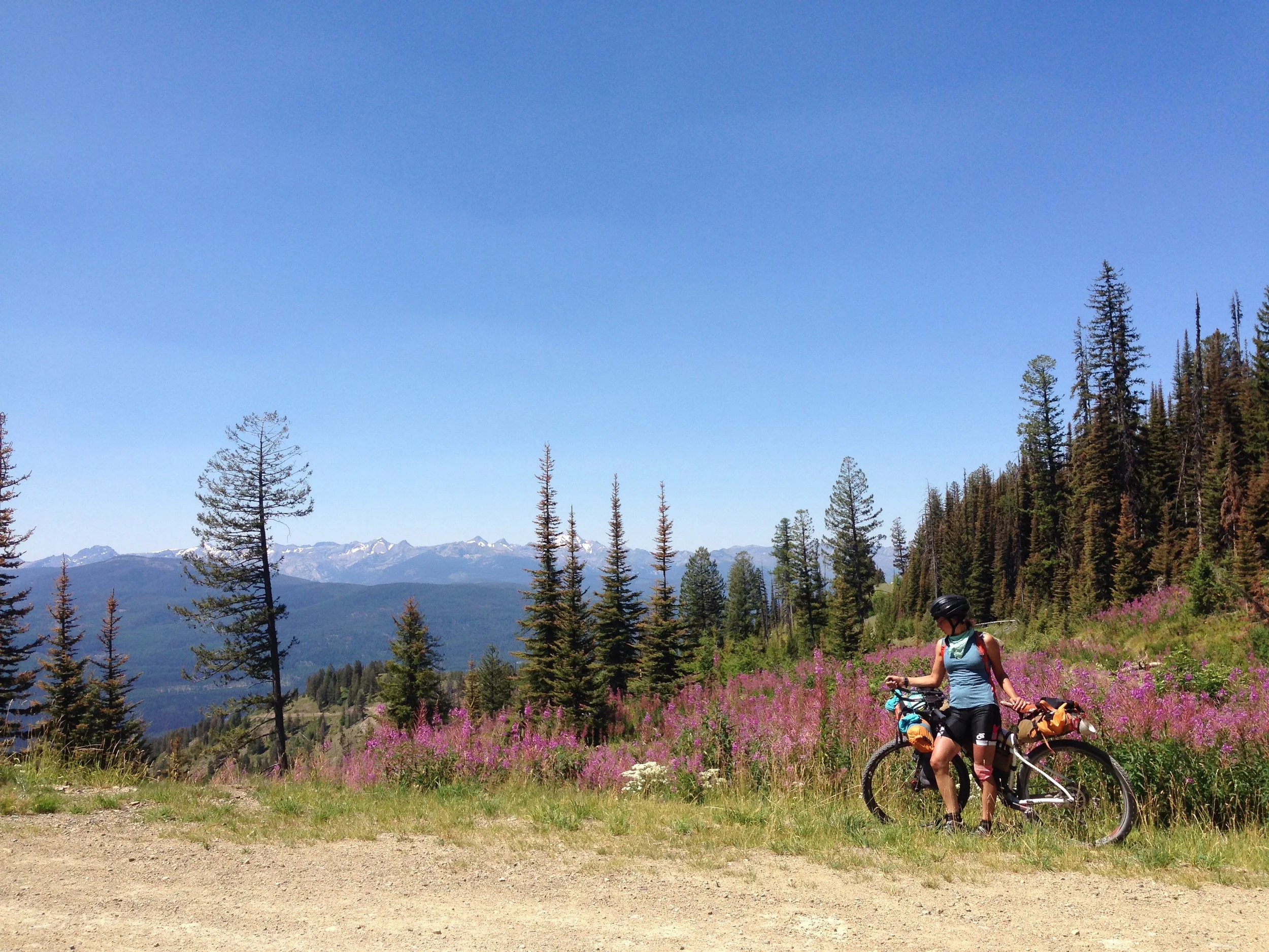 At the top of a pass right before Seely Lake