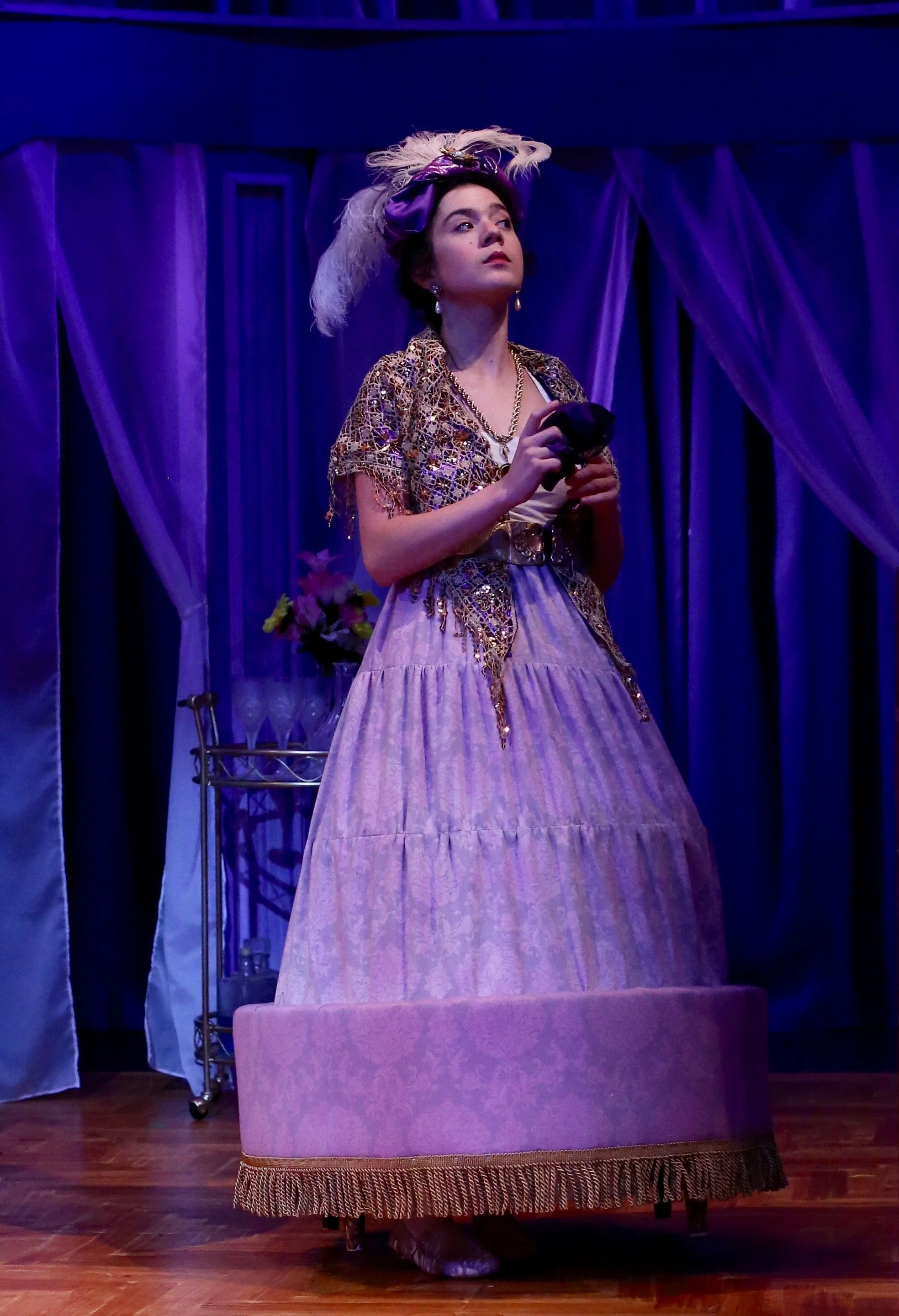 Lady Catherine de Bourgh Ottoman Dress- Pride and Prejudice- Creede Repertory Theatre 2019 Costume Design by Amy Sutton. All other designs by the seasonal staff of CRT. Show Photos Courtesy of John Gary Brown.