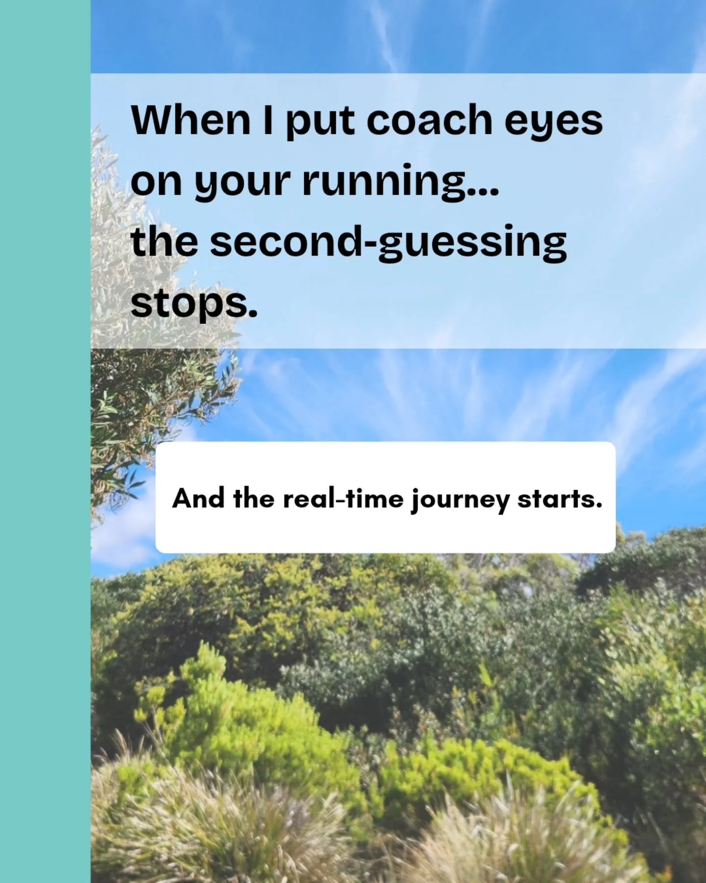 It's like writing a beautiful story, a journey that progresses you towards your goal. And we write it together. In real time.

Things aren't set in stone. I have my eyes on your running, I monitor how you're handling the training daily. I have the bi