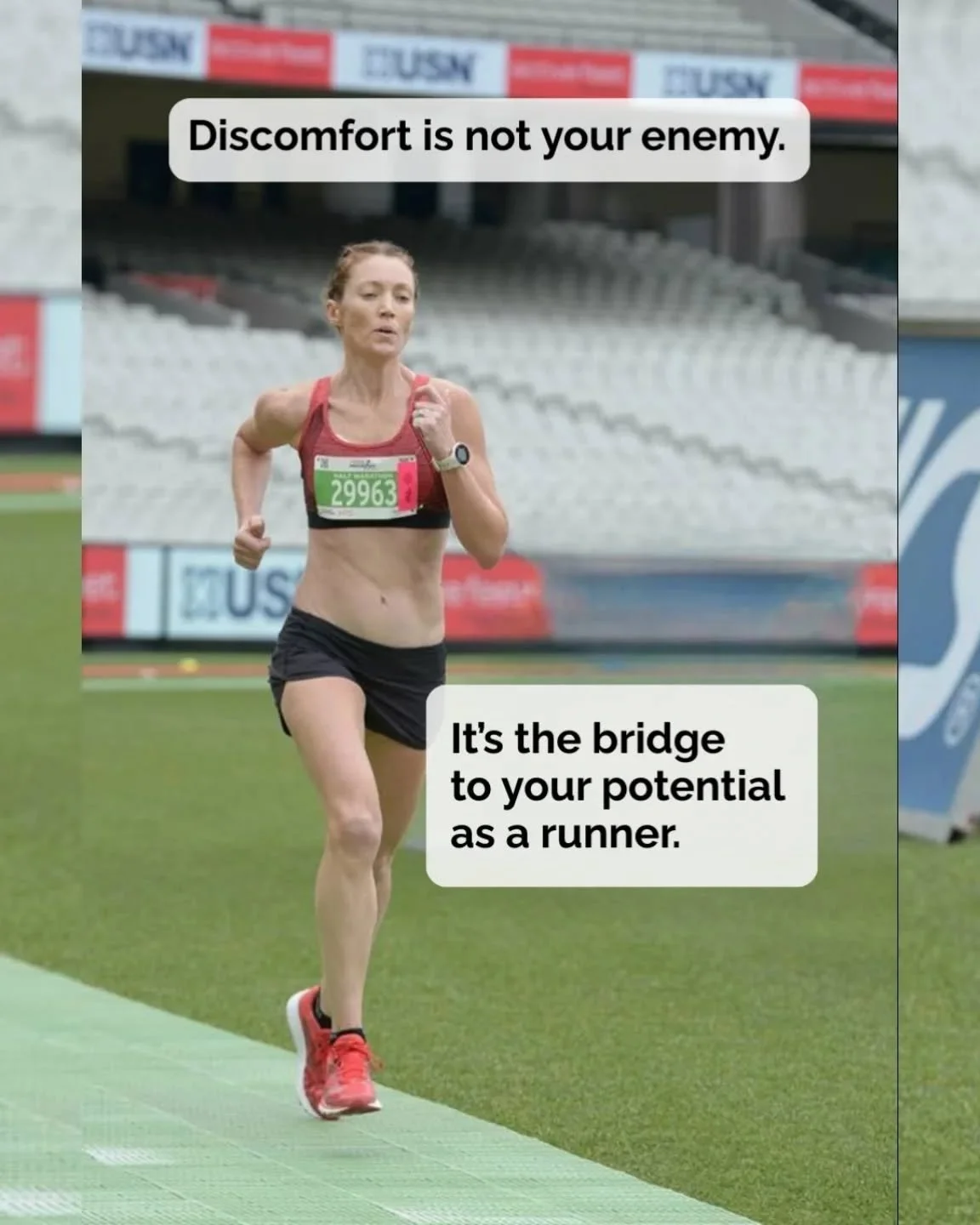 Discomfort is not your enemy. Its part of the process of growing into the runner you want to be. It's a reminder you need to save 🔽

There&rsquo;s a moment in every hard session or race where your breathing starts to labour, your mind starts to ente