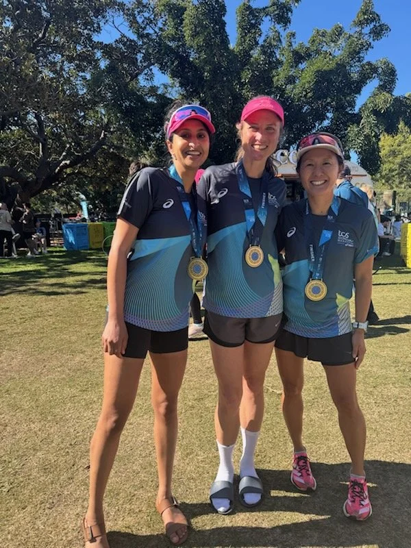 Celebrating Sydney marathon finish
