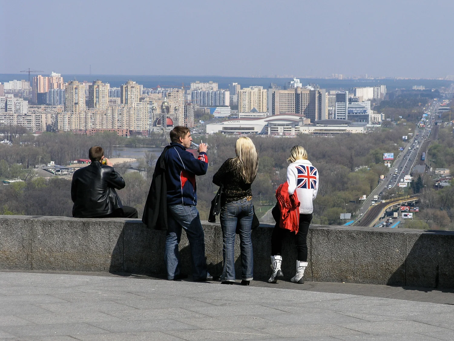Young people drinking, Kiev.