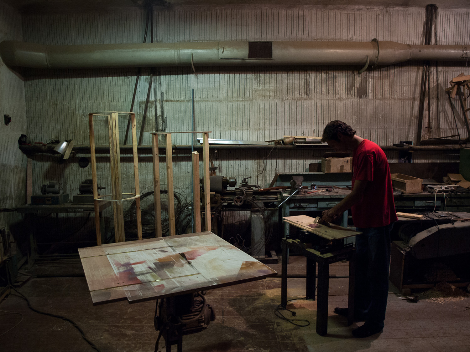  A man pictured in the workshop of a puppet theatre in the town of&nbsp;Kryvyi Rih. 