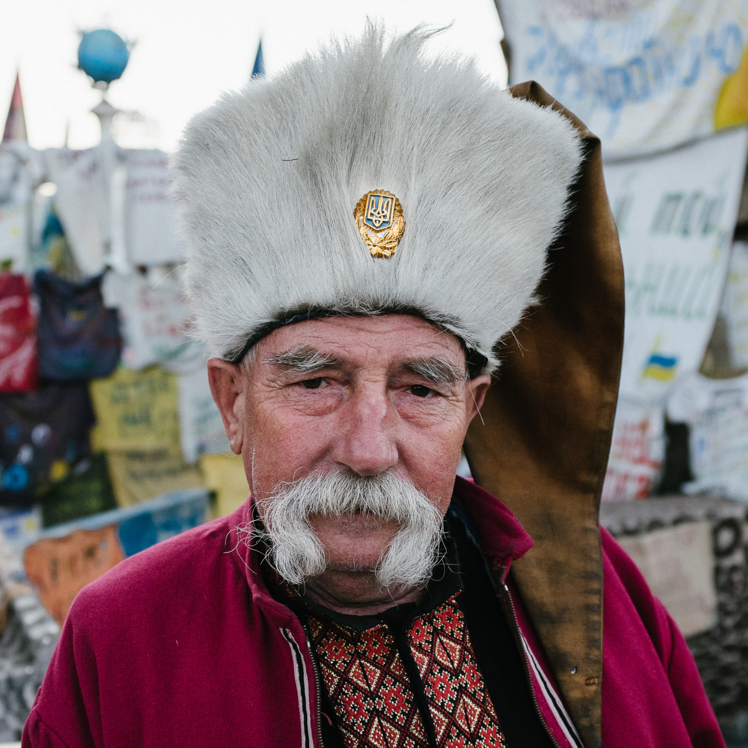  Taras Senik, a Cossack from the Lviv region of Ukraine, photographed on Kyiv's Independence Square, April 2014. 