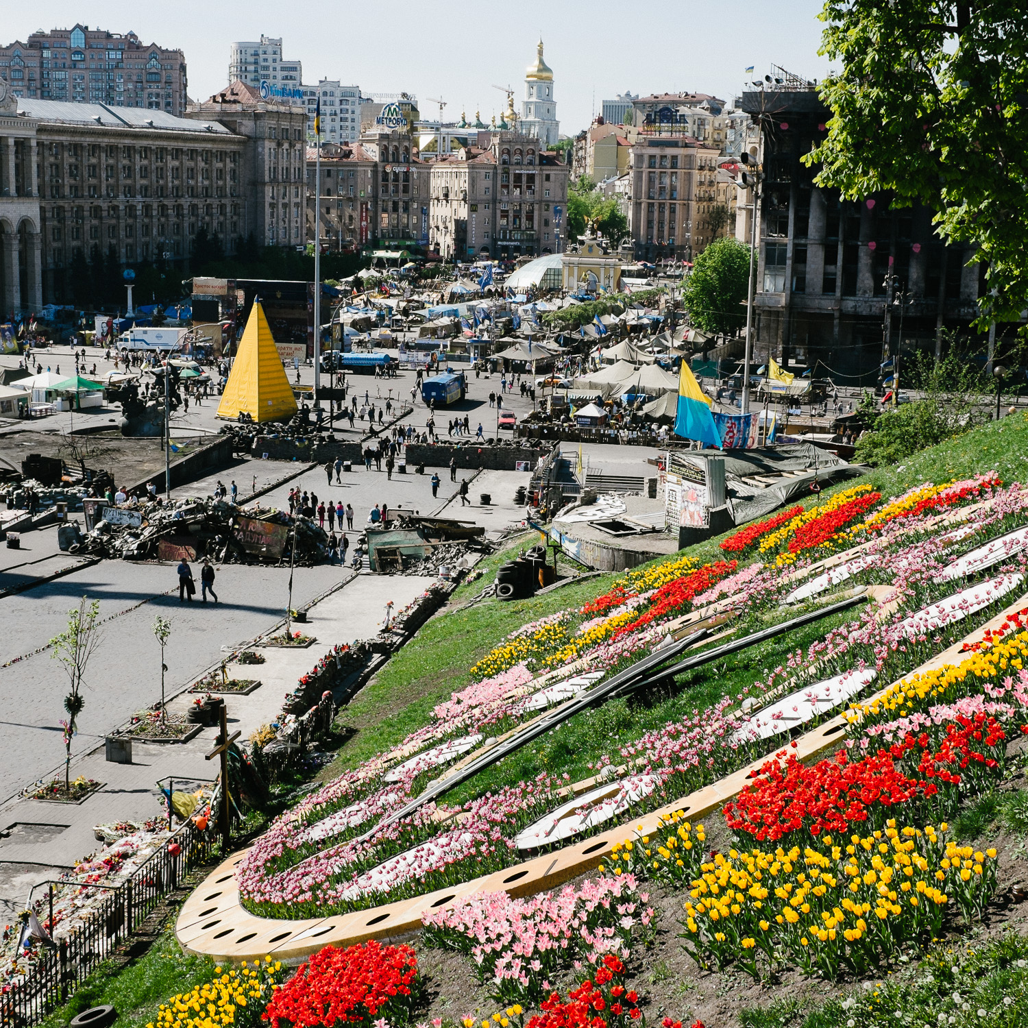  A view over Independence Square, Kyiv, April 2014. 