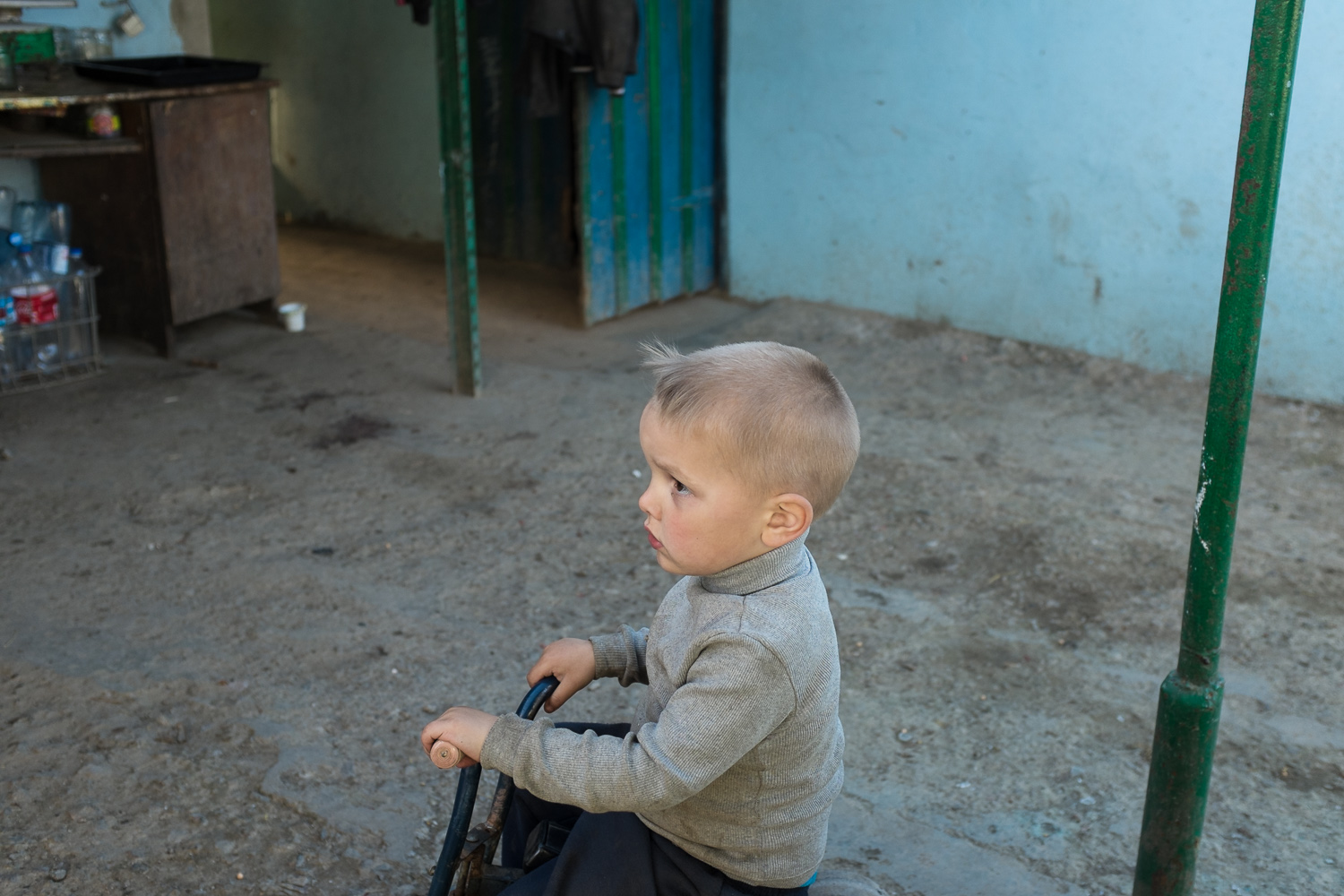  A boy pictured in the village of Stara Nekrasivka. 