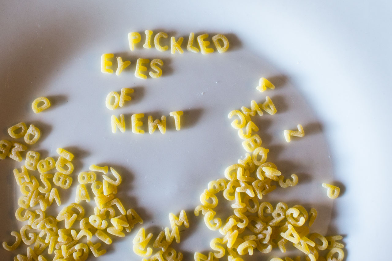I decided the Newt Eyes would be pickled. 