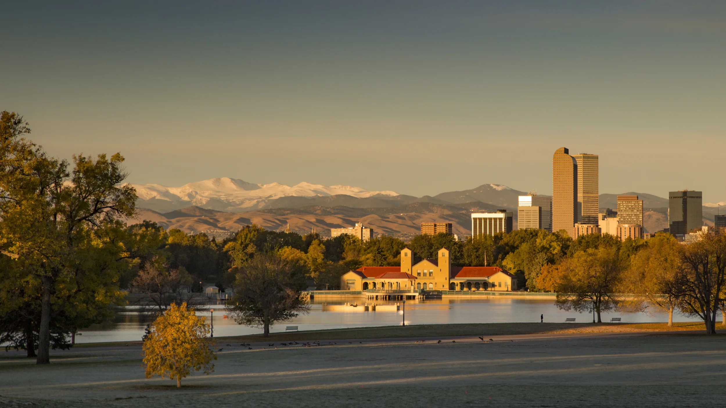 Frosted Ground and Golden Light over Denver